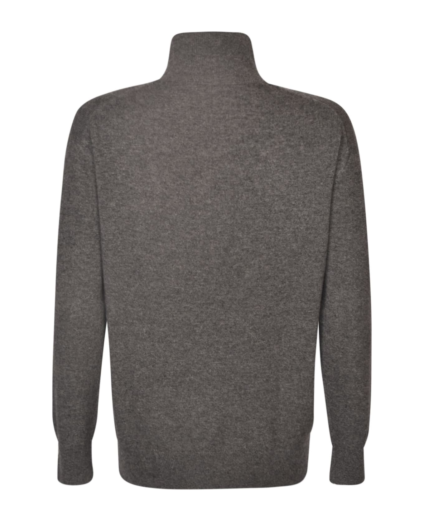 Vince Turtleneck Plain Ribbed Sweater - Grey ニットウェア
