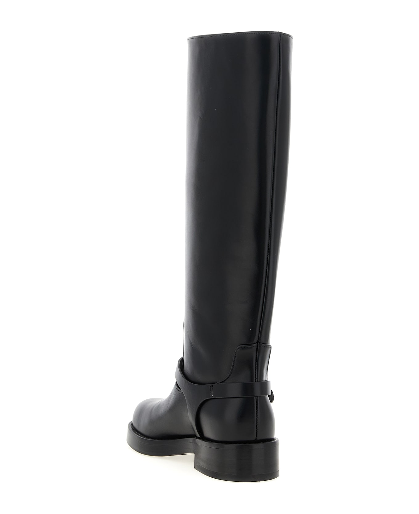 Elisabetta Franchi Logo Strap Boots - Black  