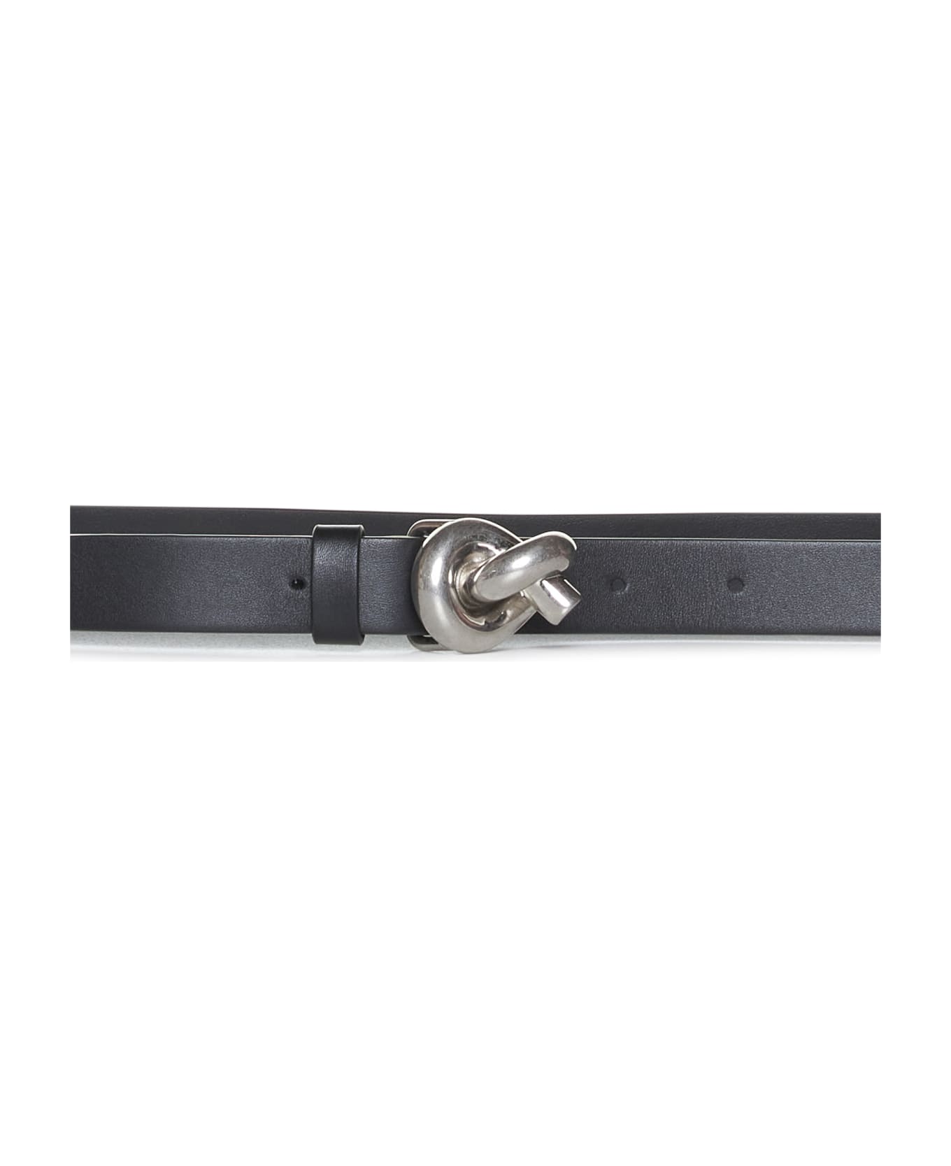 Bottega Veneta Knot Leather Belt - Black-silver