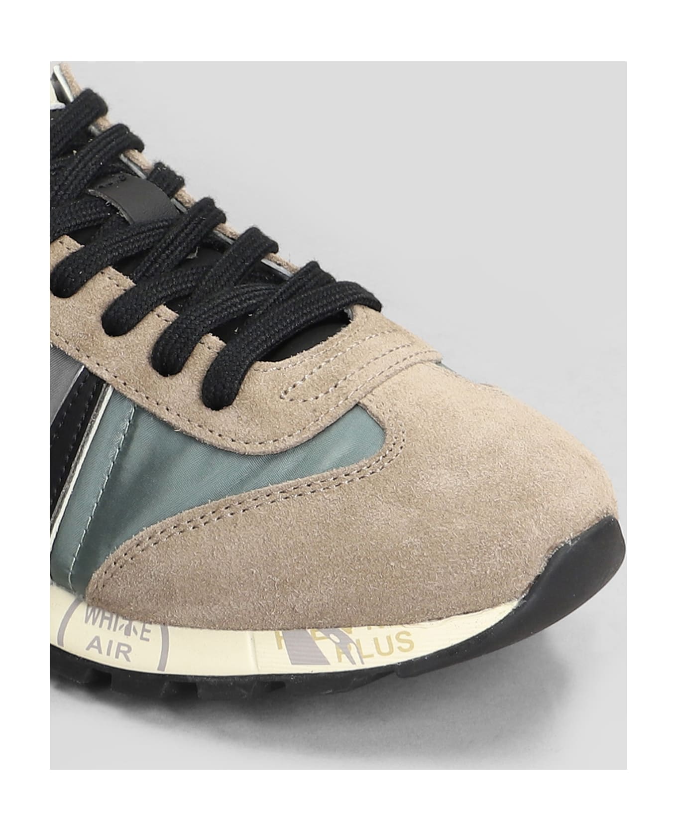 Premiata Lucy Sneakers In Taupe Suede And Fabric - taupe