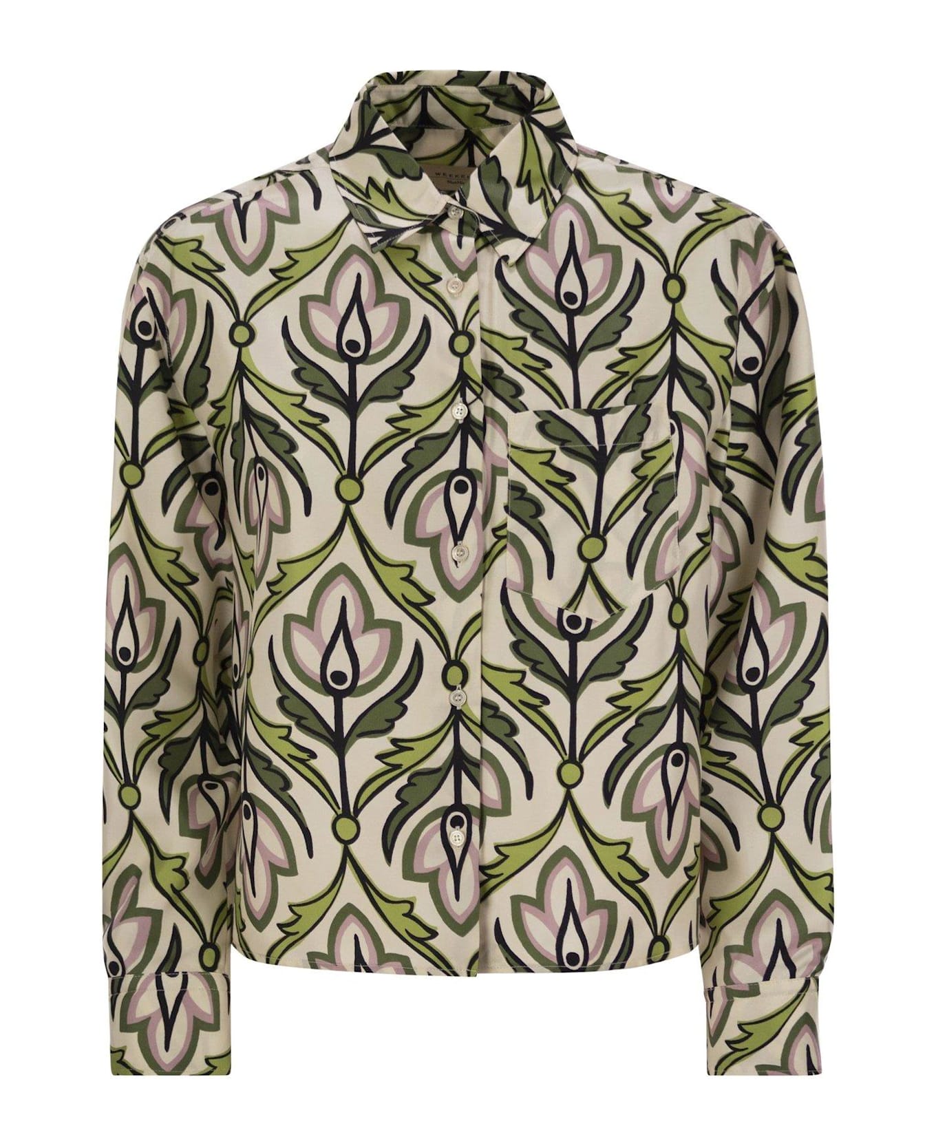 Weekend Max Mara Max Mara Weekend Enfasi Long-sleeved Shirt - Bianco/Verde
