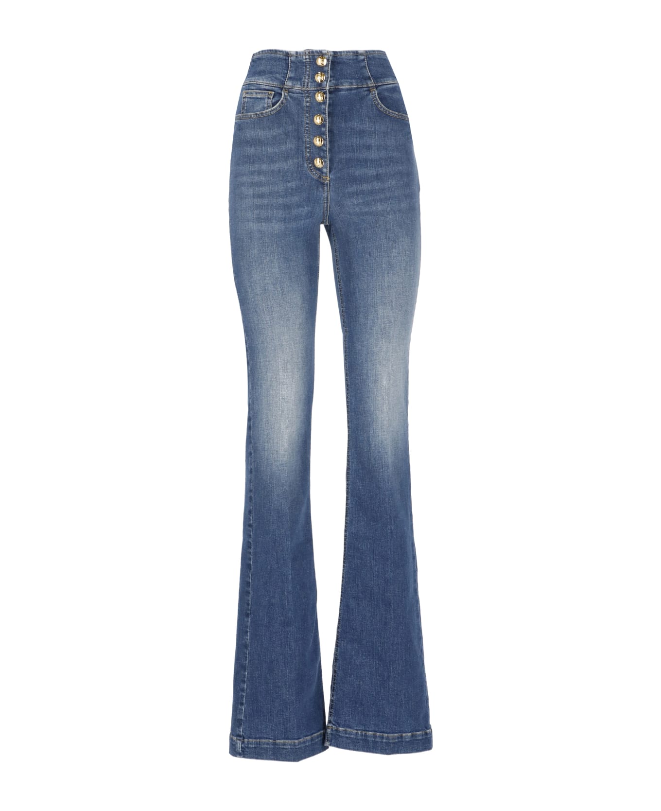 Elisabetta Franchi Bell-bottom Stretch Jeans - Denim