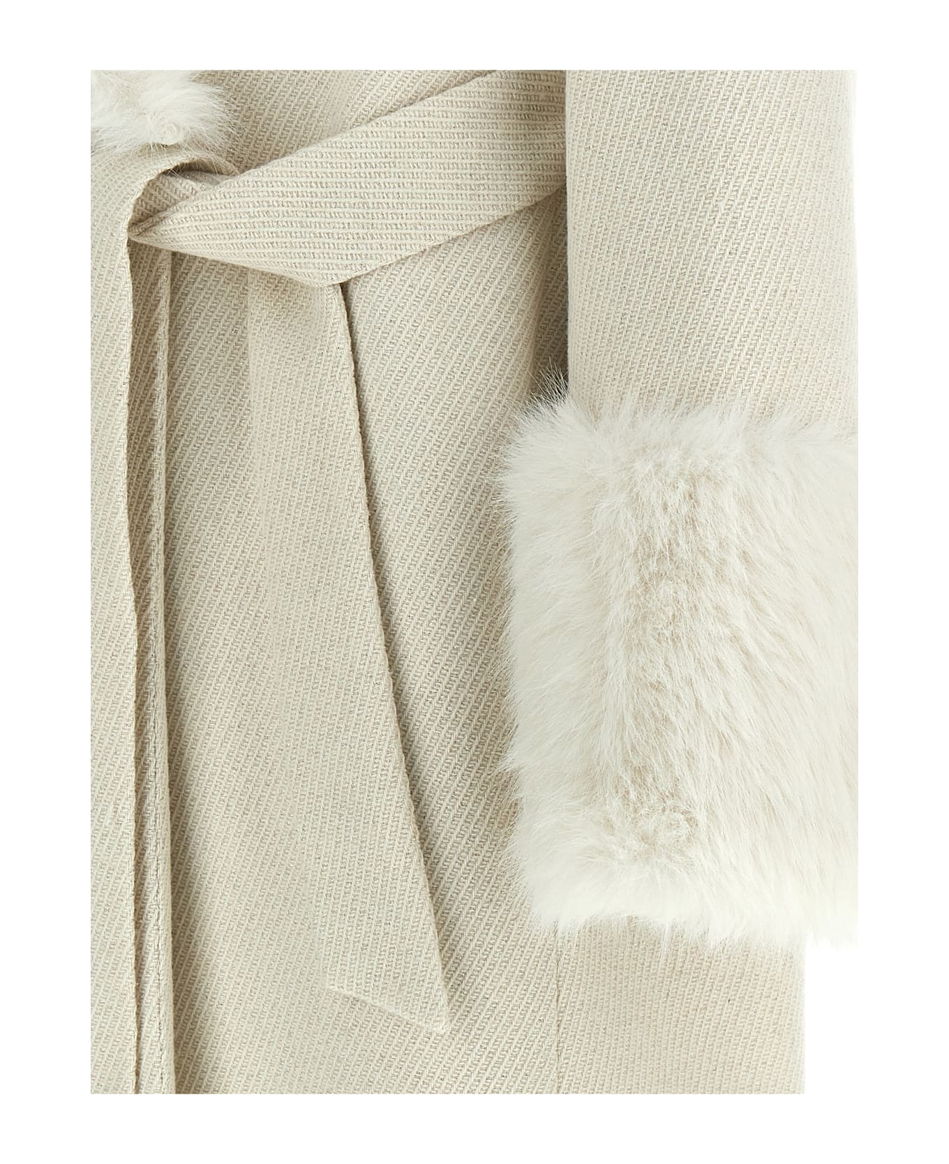 TwinSet Lamé Thread Coat - White