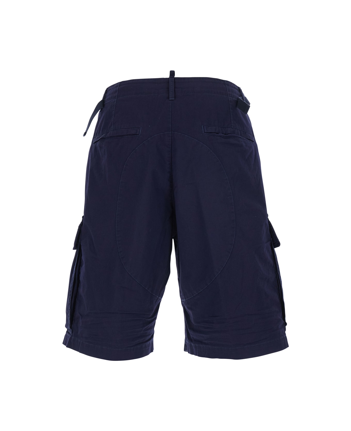 Dsquared2 Blue Shorts With Wide Leg And Four Flap Pockets With Buttons In Cotton Stretch Man - Blu