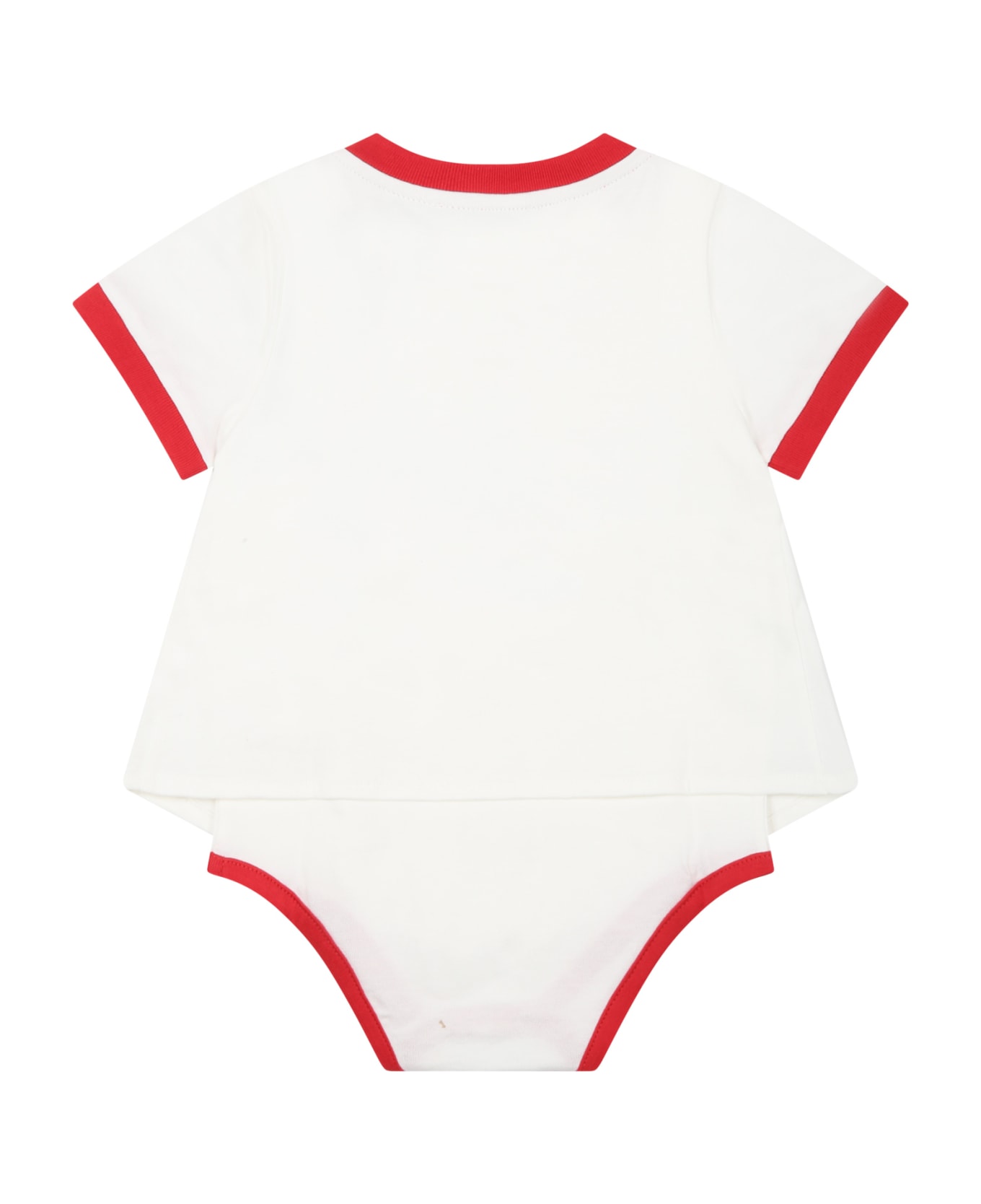Dolce & Gabbana White Body For Baby Girl With Tomatoes And Logo - White