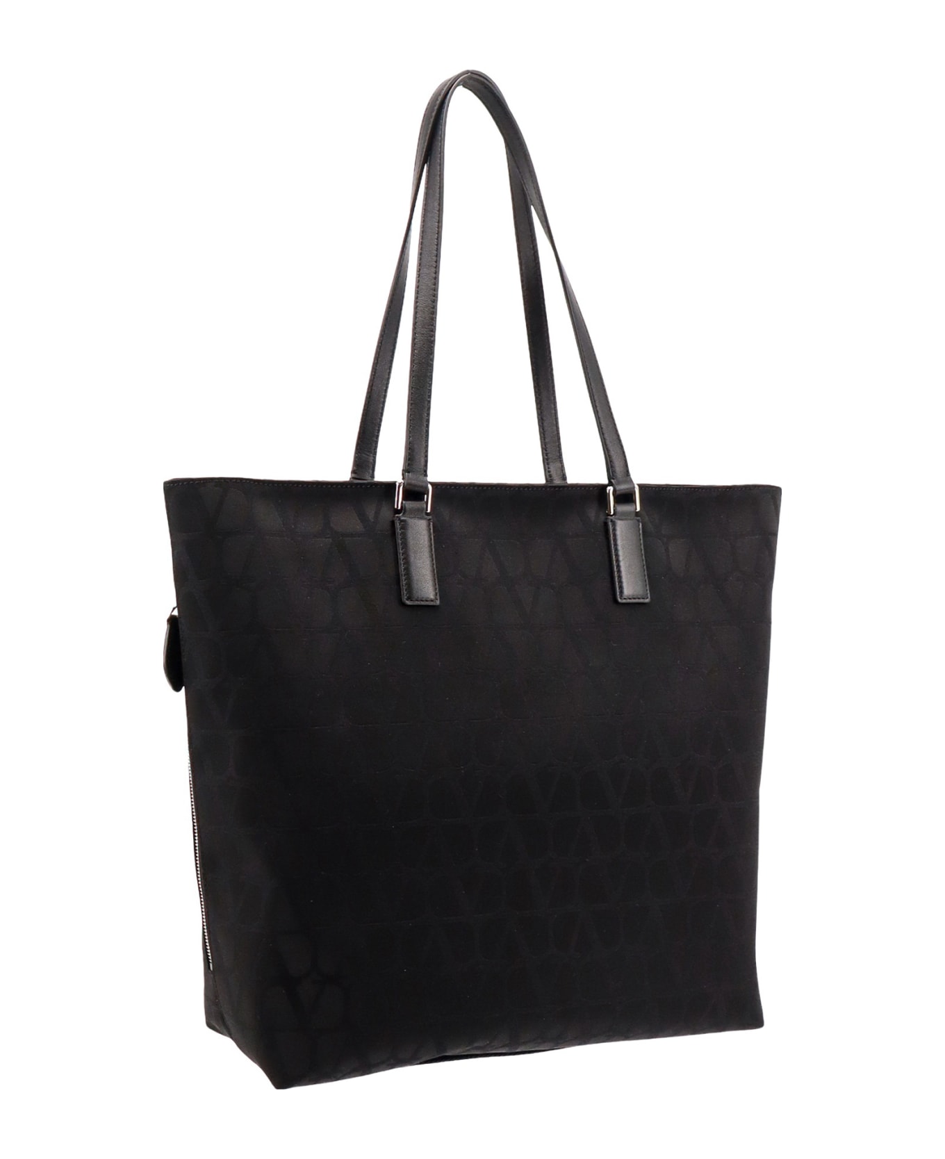 Valentino Garavani Toile Iconographe Shoulder Bag - Black