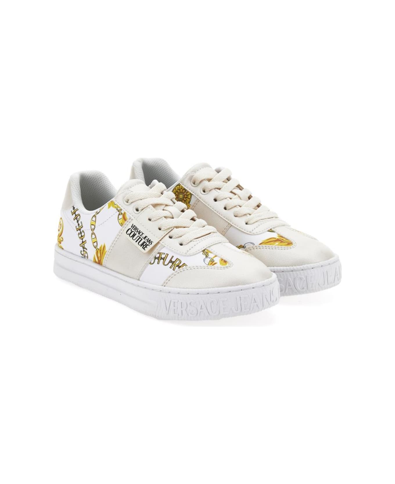 Versace Jeans Couture White Low Top Sneakers - White