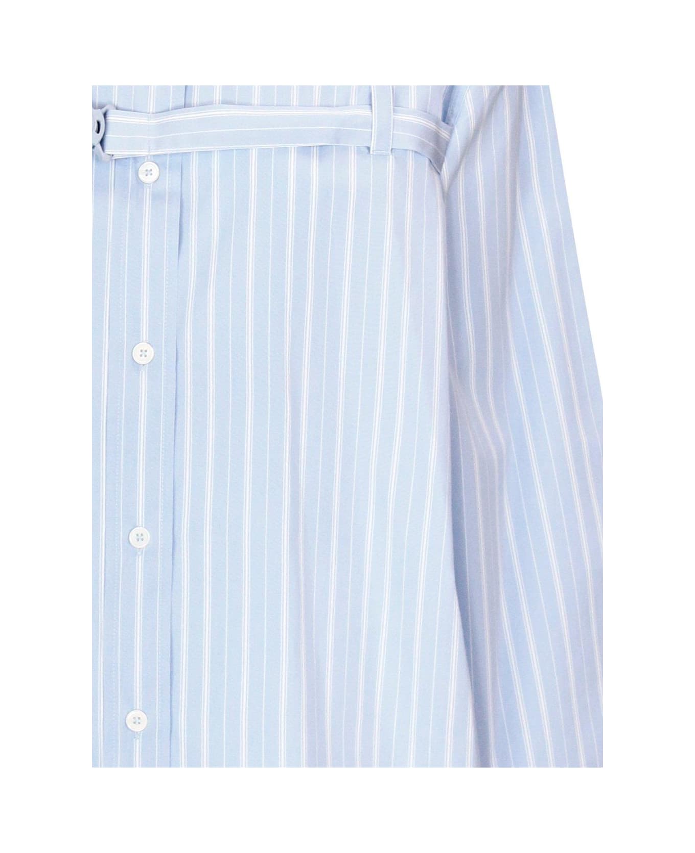 Off-White Striped Cut-out Shirt - BLUE