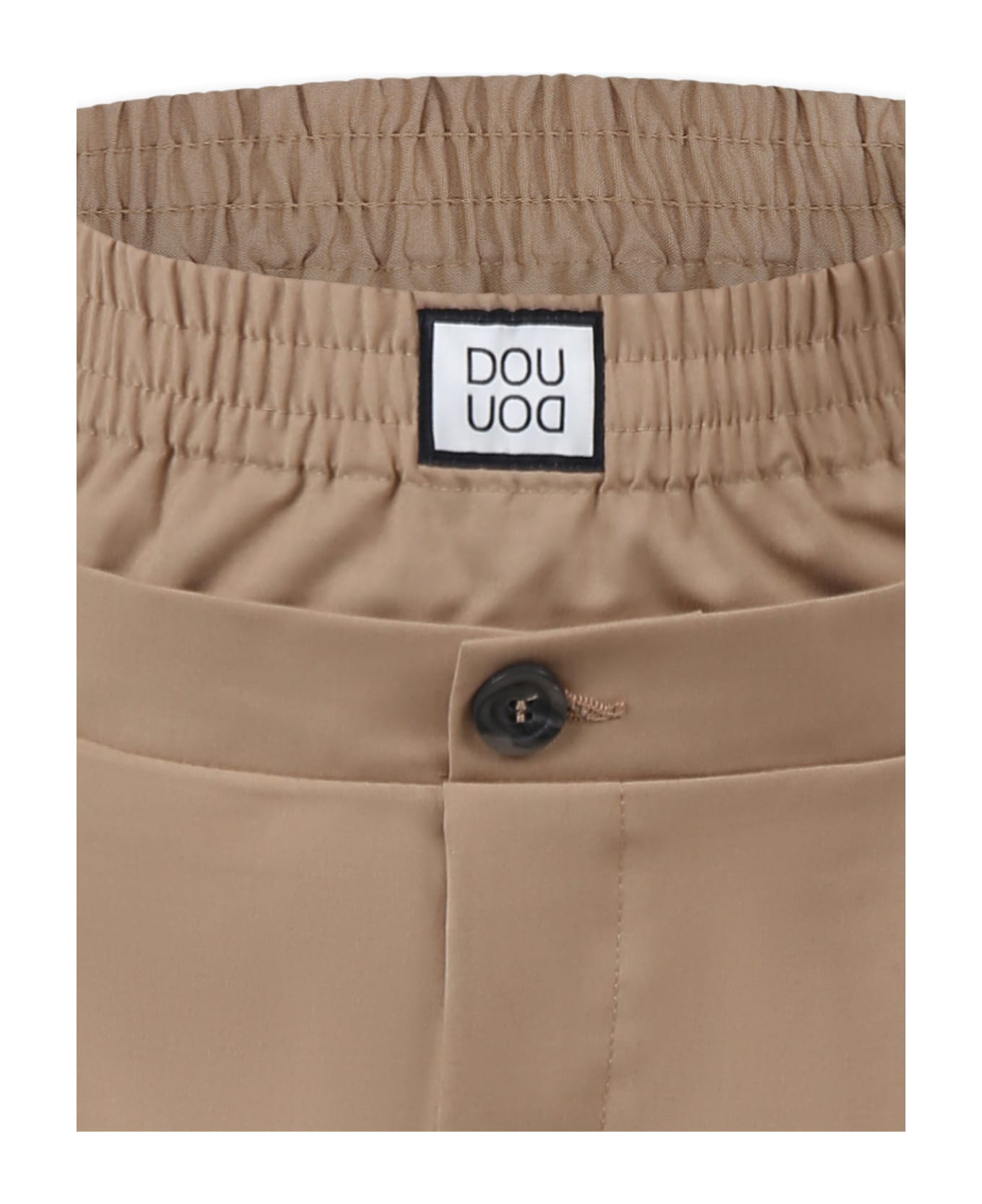 Douuod Beige Skirt For Girl With Logo Patch - Brown