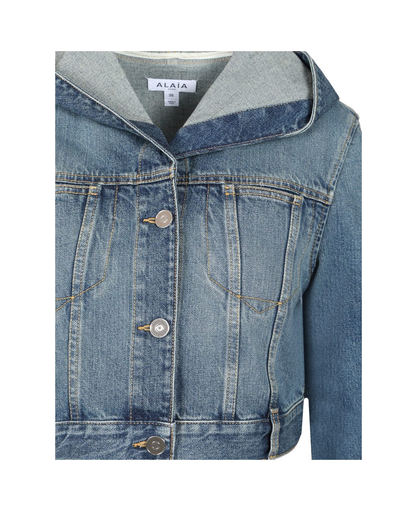 Alaia Hooded Denim Jacket - Blue