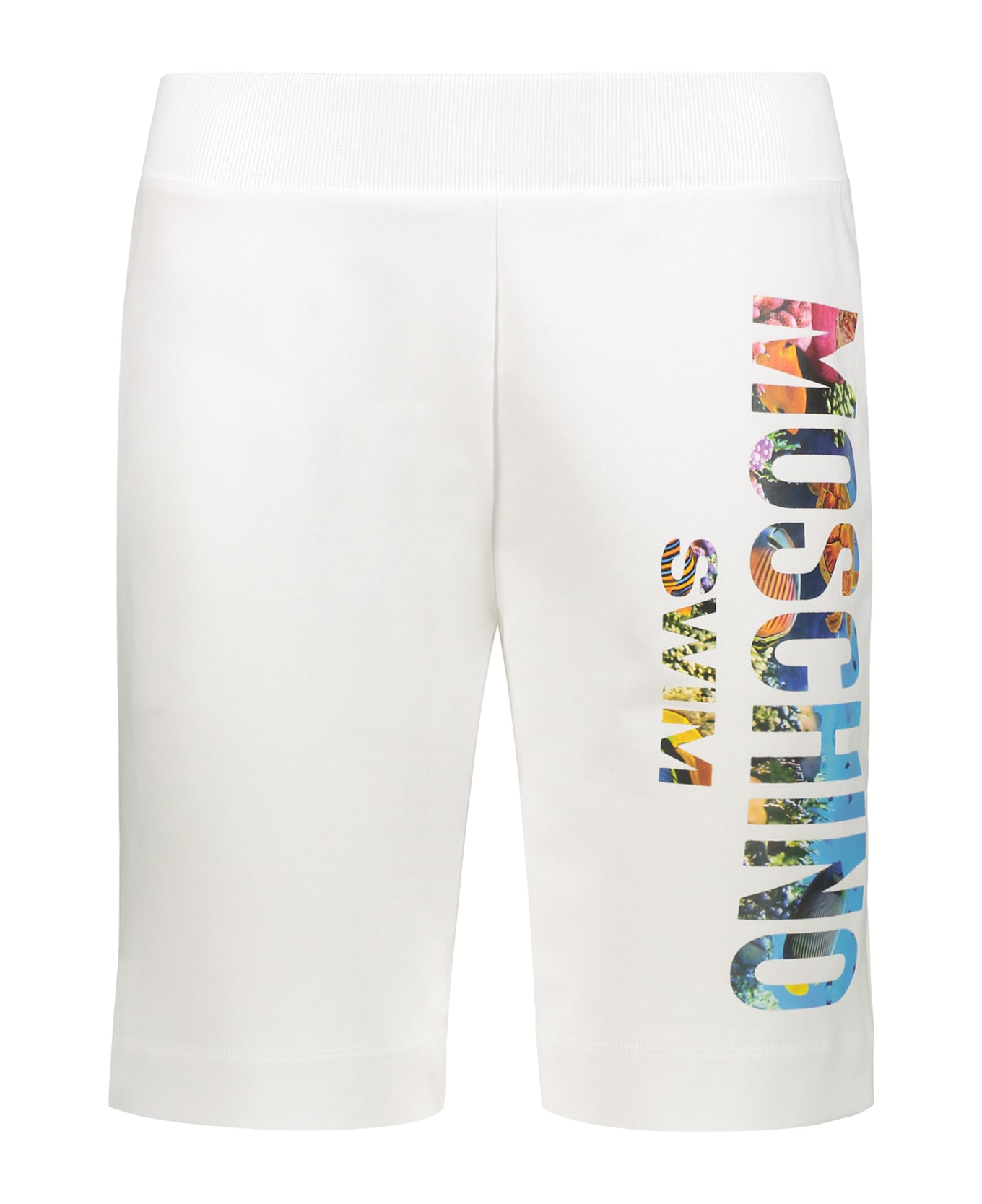 Moschino Logo Print Sweatshorts - White