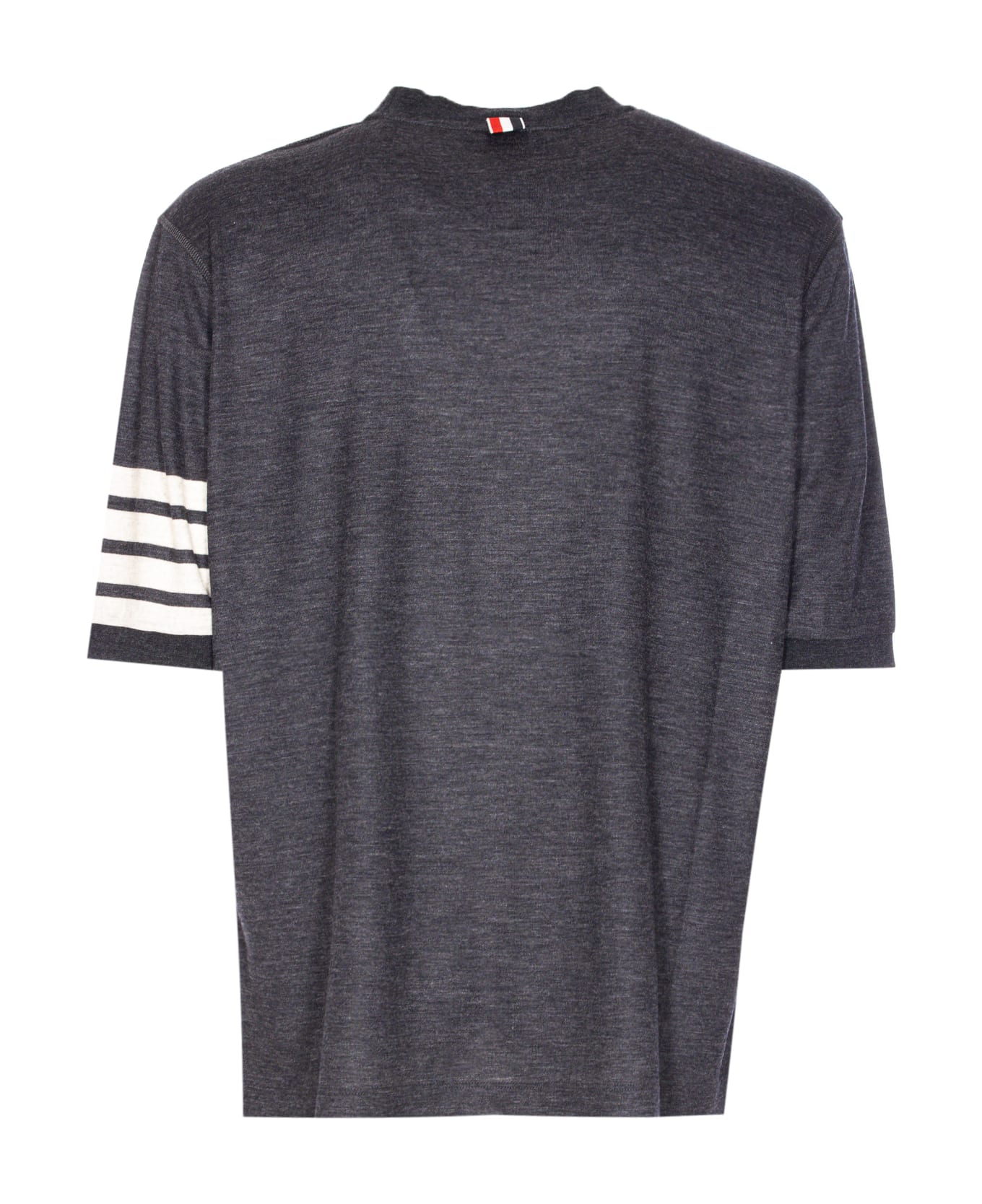 Thom Browne 4bar Short Sleeves Sweater - Grey