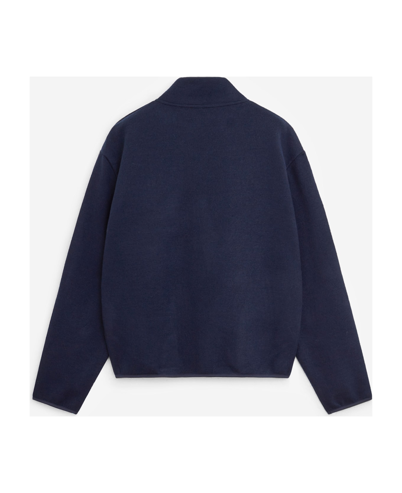 Sunflower Wool Half Zip Sweatshirt - Dark Navy