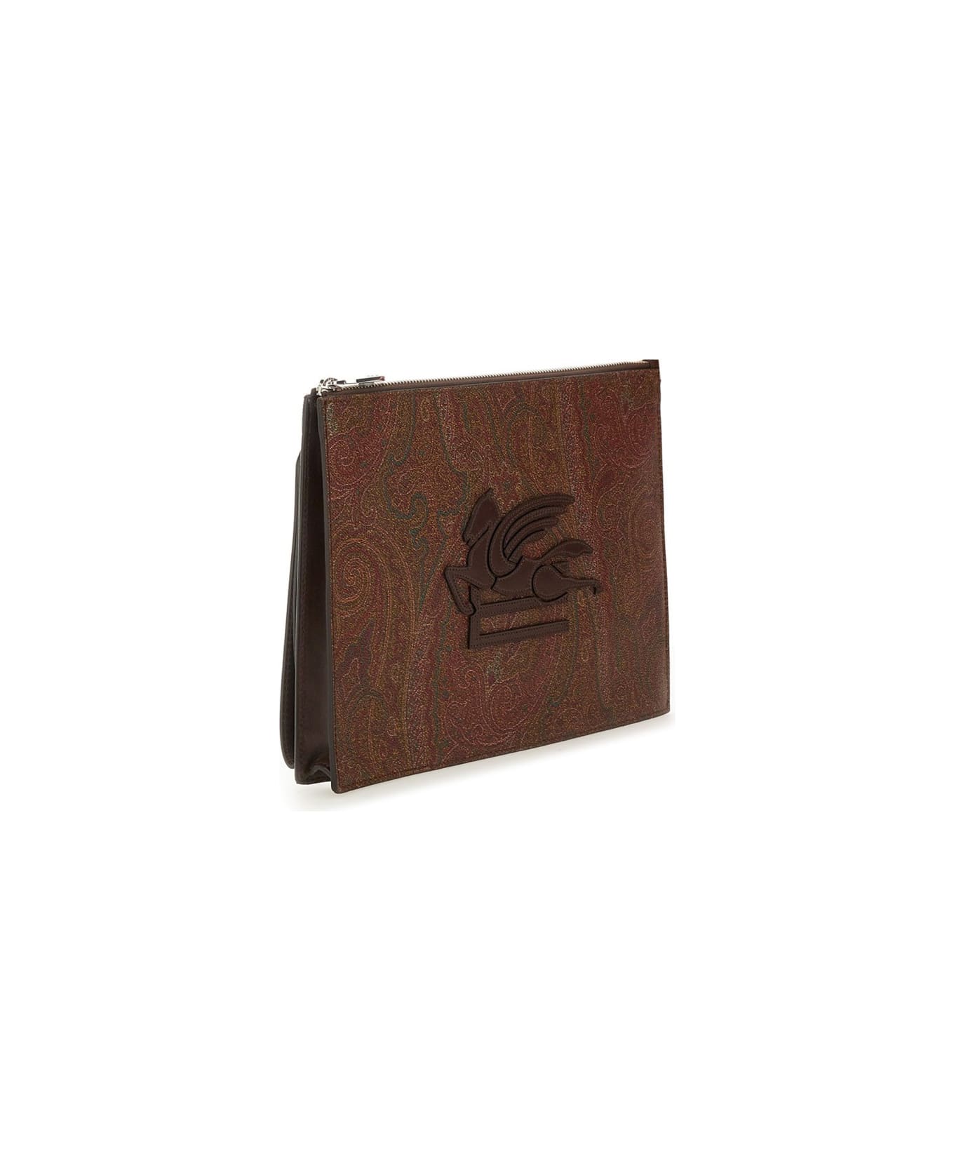 Etro Dpp Pouch "essential Paisley" - BROWN