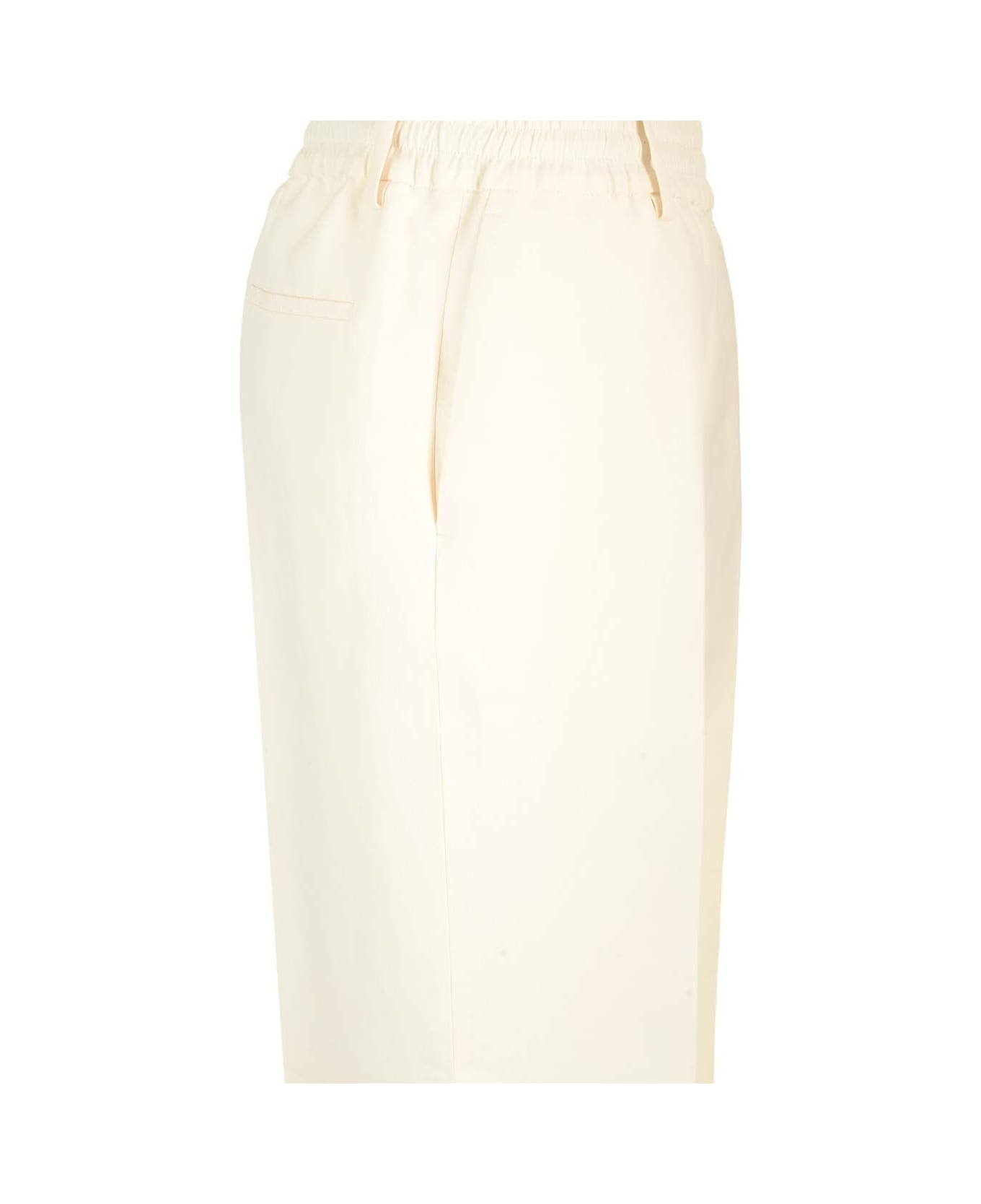 Burberry Paper And Viscose Canvas Trousers - White