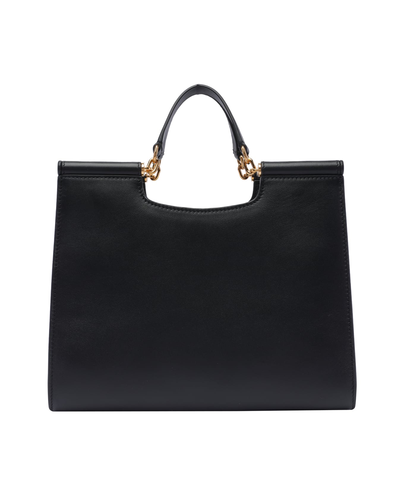 Dolce & Gabbana Small Sicily Logo Shopping Bag - BLACK