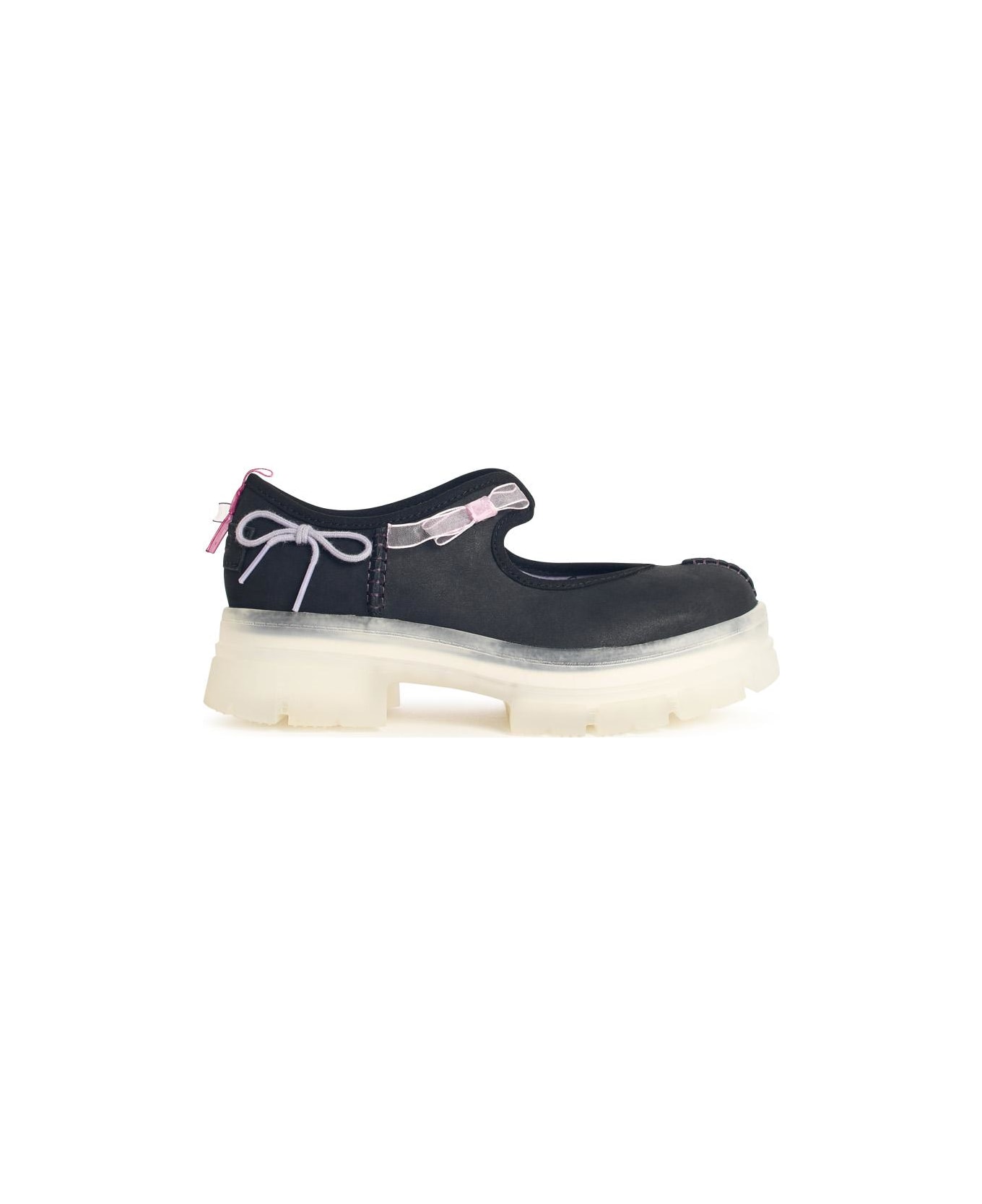 UGG 'areum Mary Jane' Black Leather Sneakers - Black スニーカー