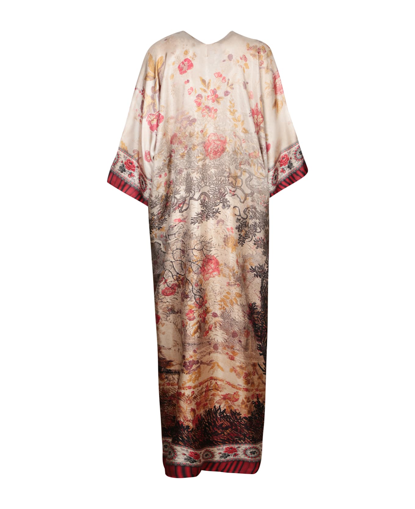 Pierre-Louis Mascia Beige Red Long Dress - Beige