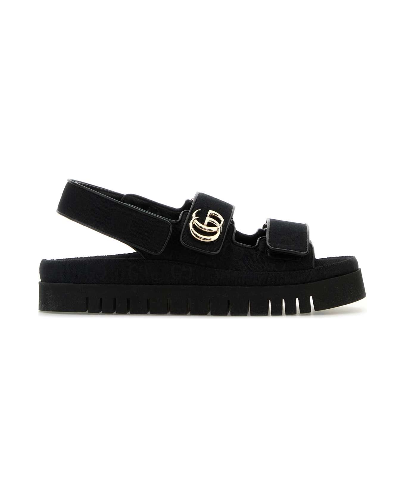 Gucci Gg Fabric Sandals - BLACKBLACK