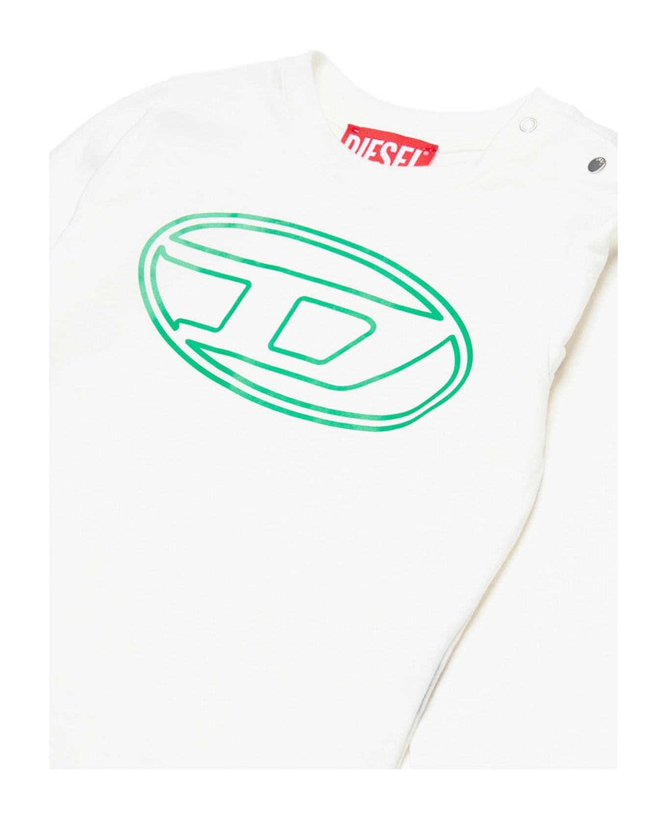 Diesel White T-shirt For Baby Boy With Logo - White