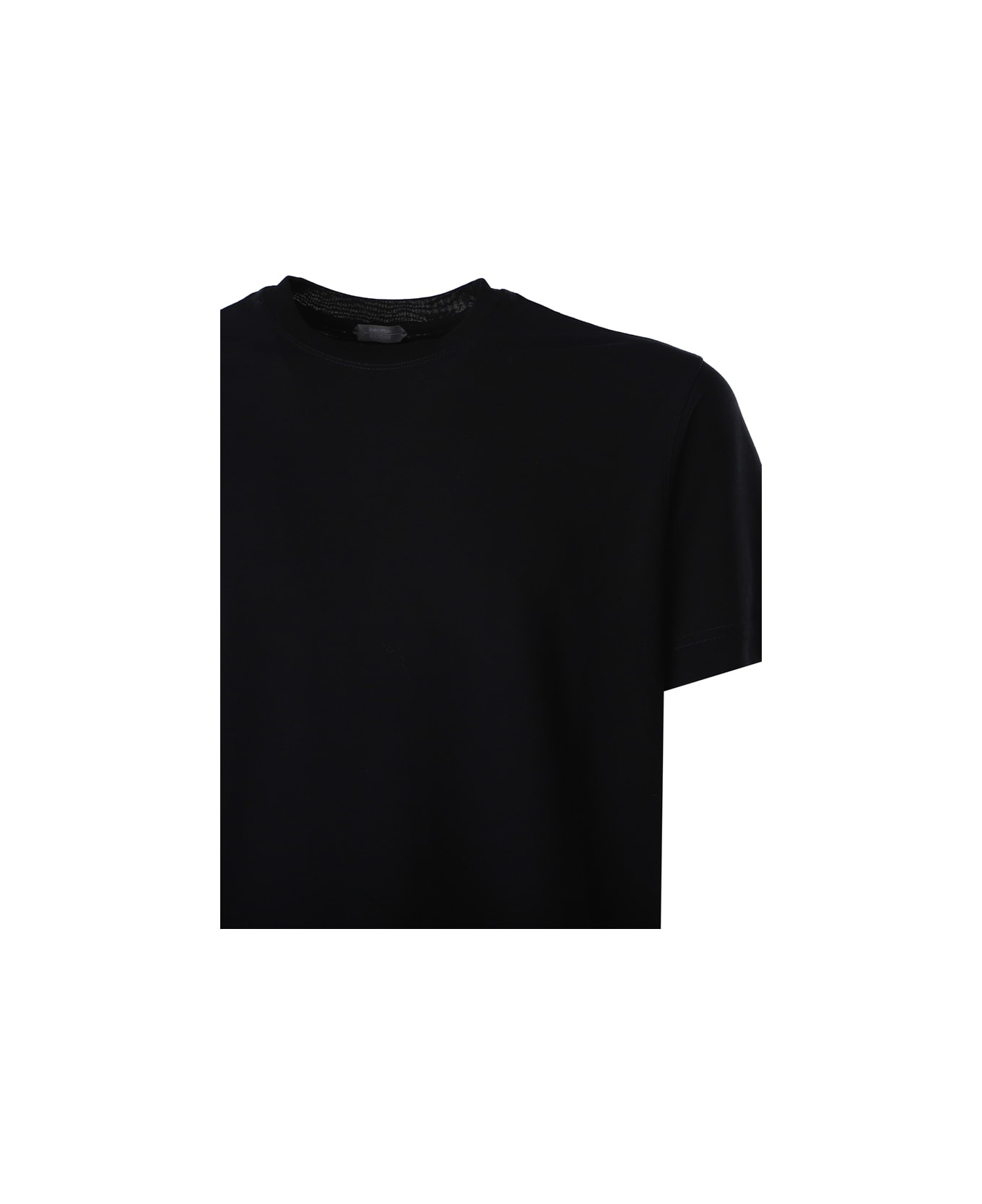 Zanone Basic T-shirt In Cotton - Black