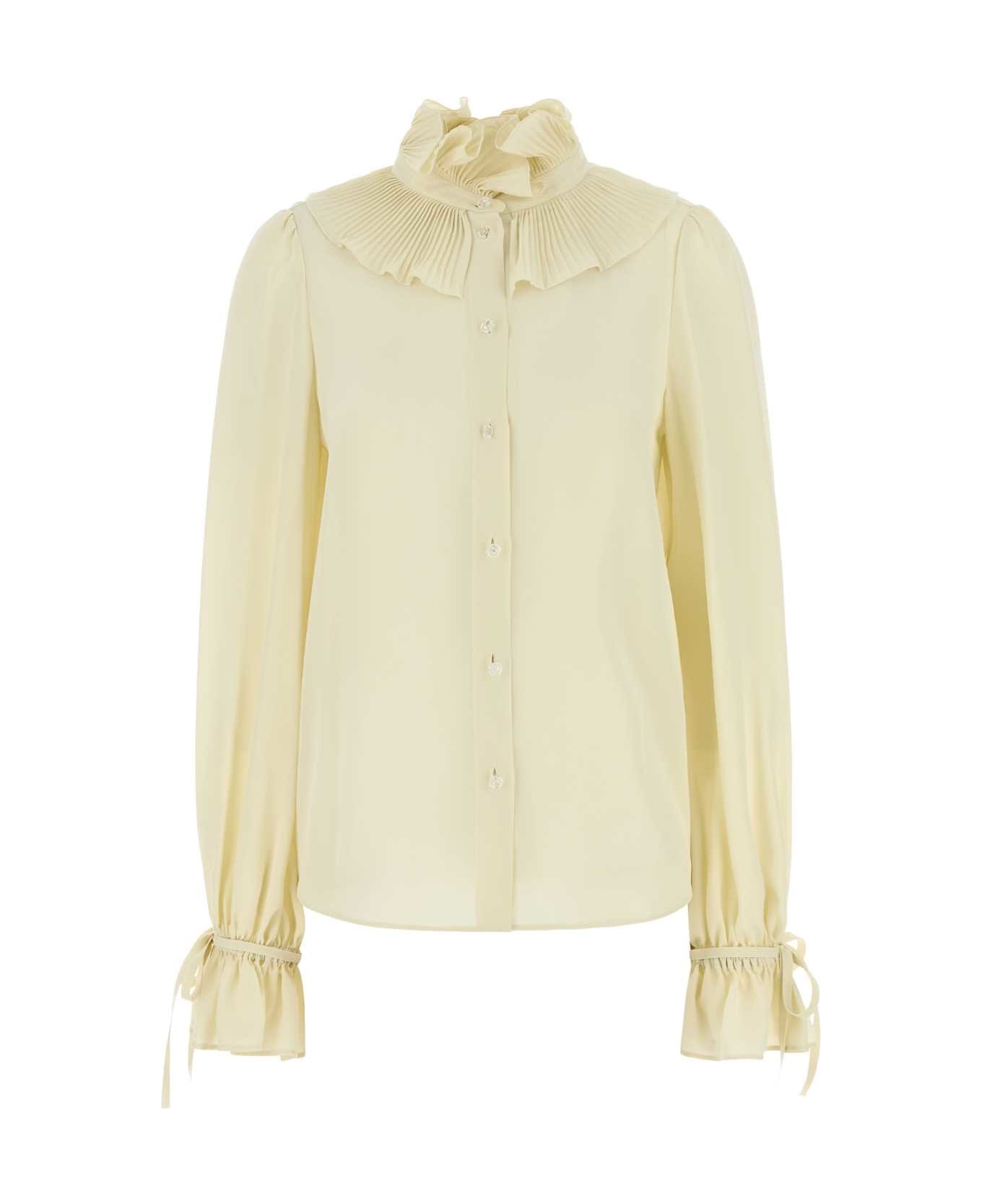 Valentino Garavani Cream Crepe Shirt - PANNA シャツ