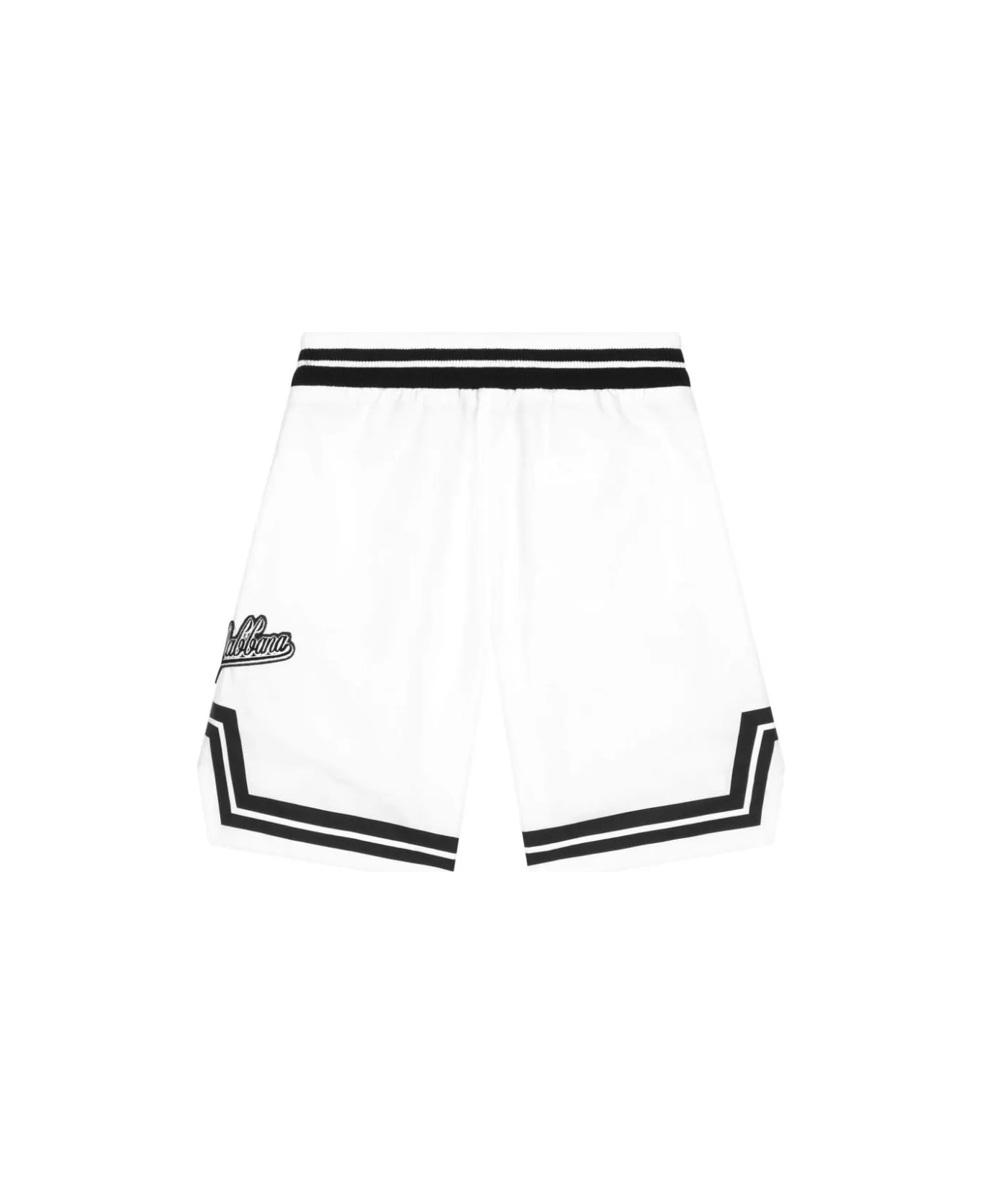 Dolce & Gabbana White Shorts With Patch Decorations - White ボトムス