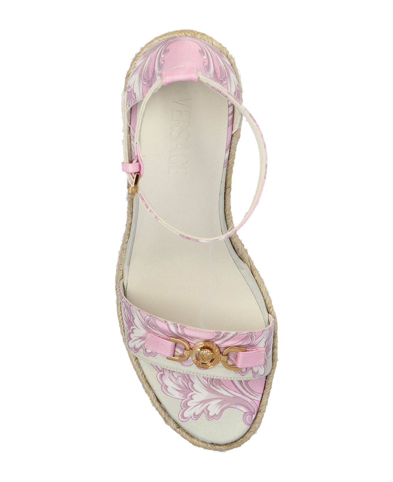 Versace Barocco Medusa 
95 Wedge Sandals - PINK