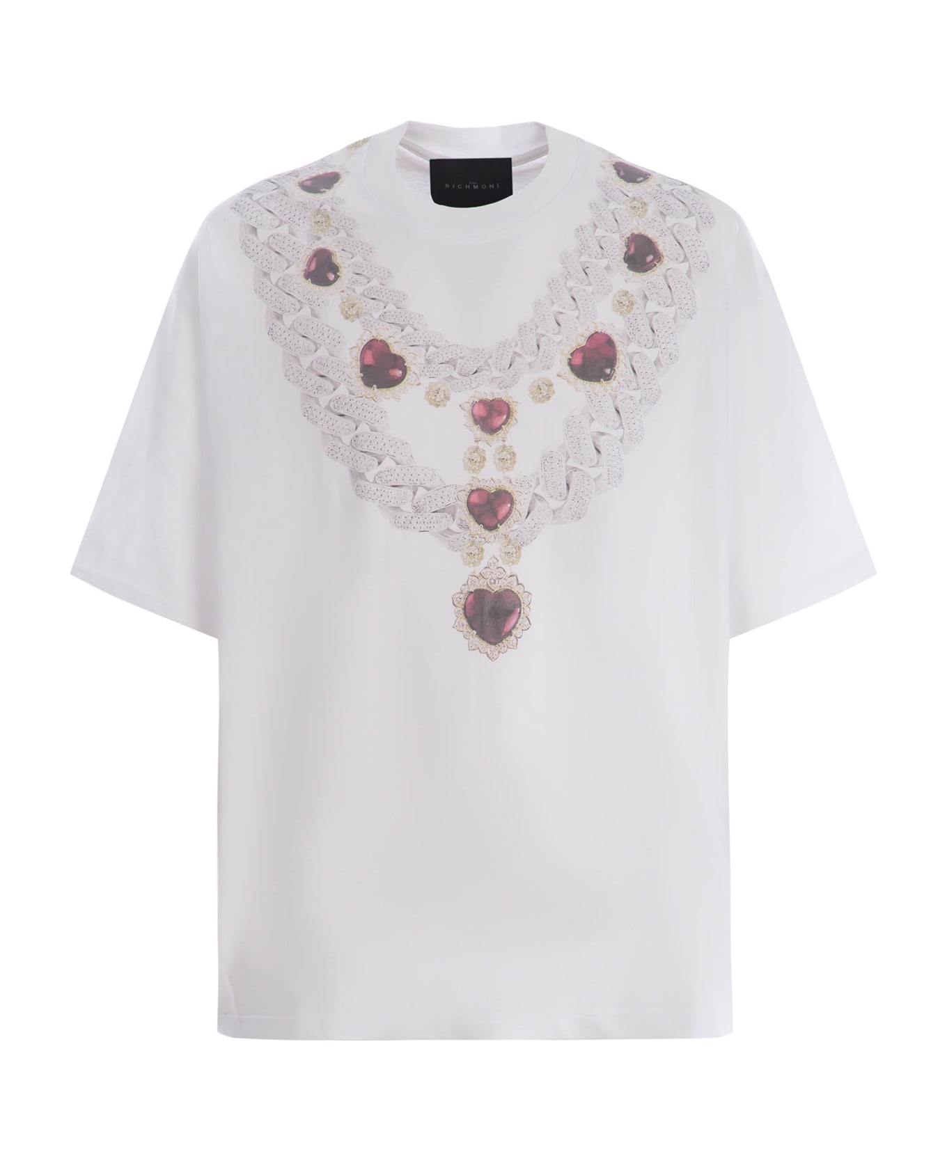 Richmond T-shirt Richmond "hearts" Made Of Cotton - Bianco シャツ