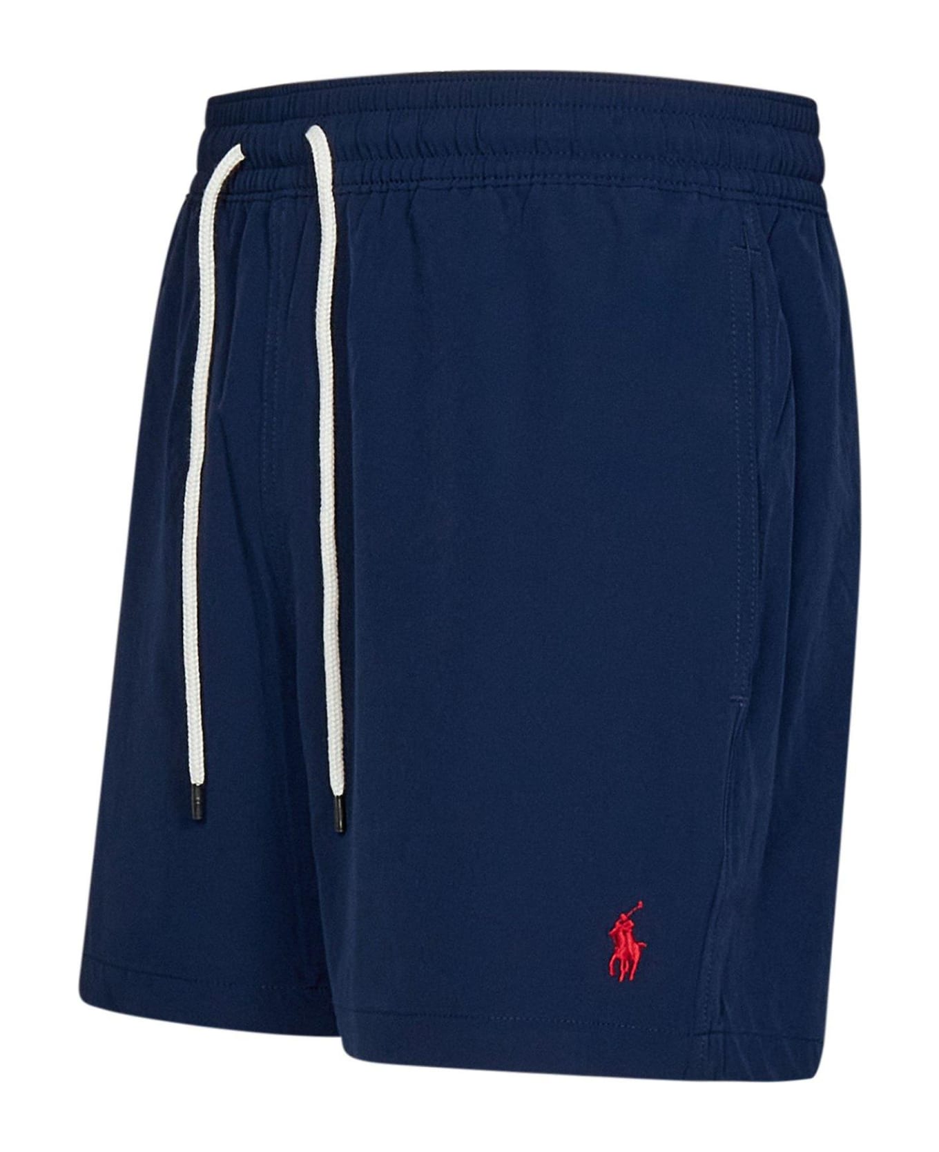 Ralph Lauren Logo Embroidered Drawstring Swim Shorts - NEWPORT NAVY ショートパンツ