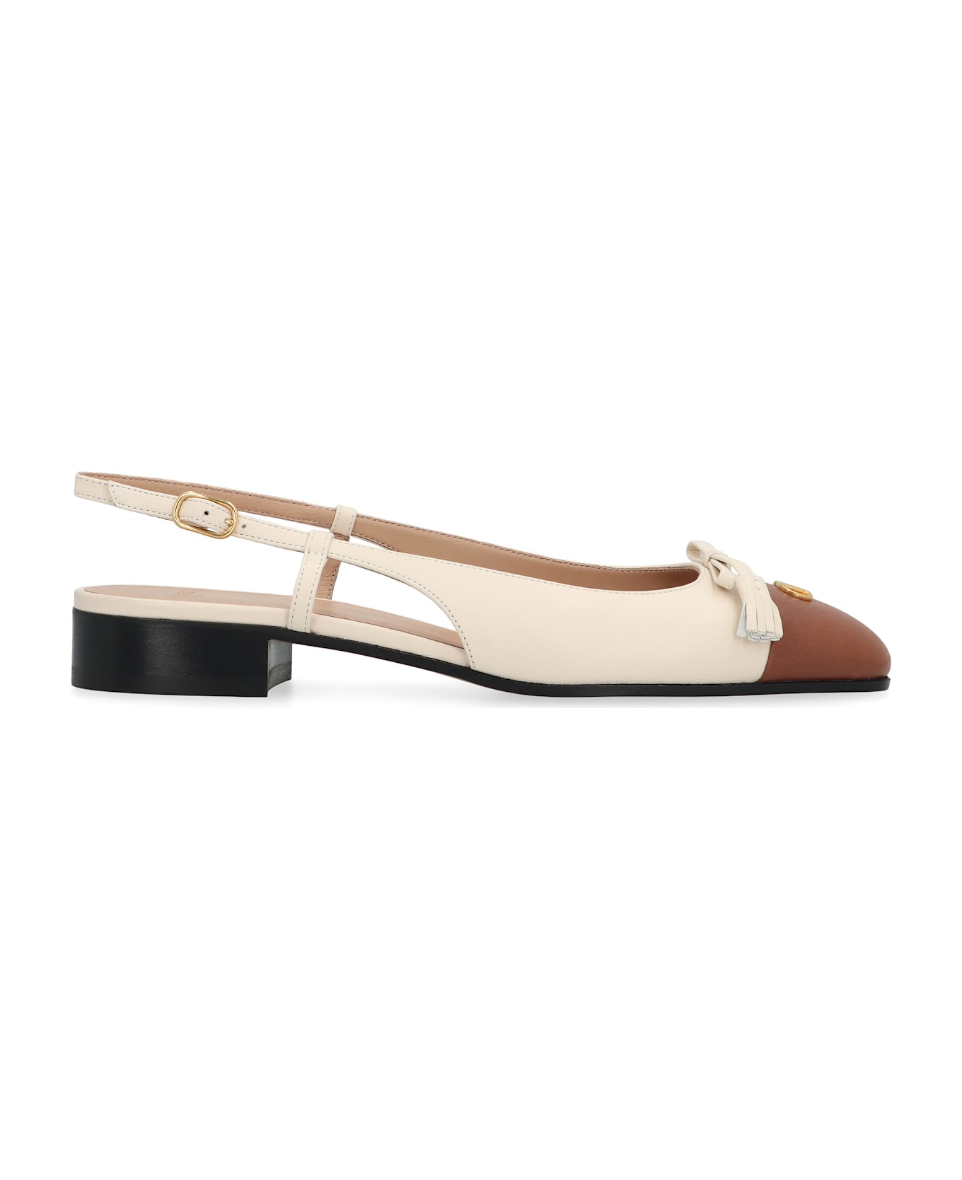 Valentino Garavani Valet Du Roi Slingback Ballet Flats - panna