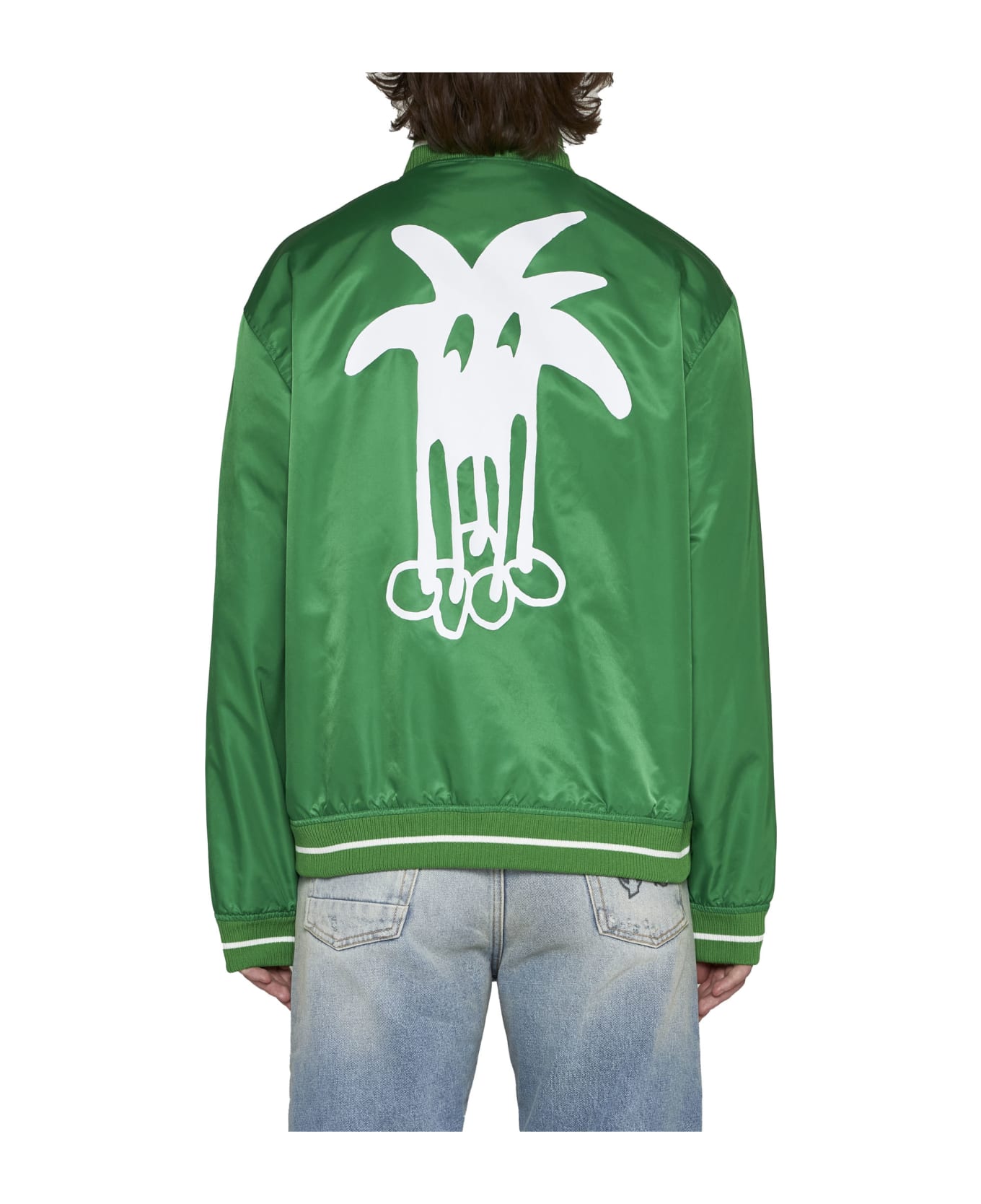 Palm Angels Bomber Jacket - Green white