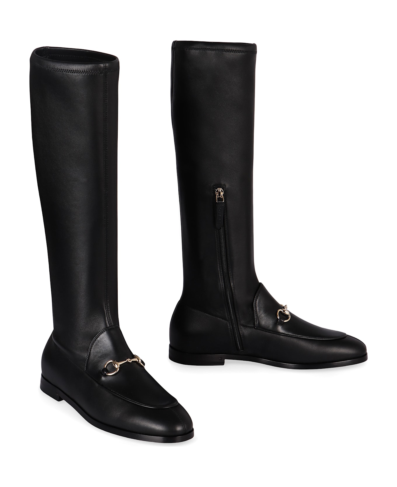 Gucci Jordaan Leather Boots - black