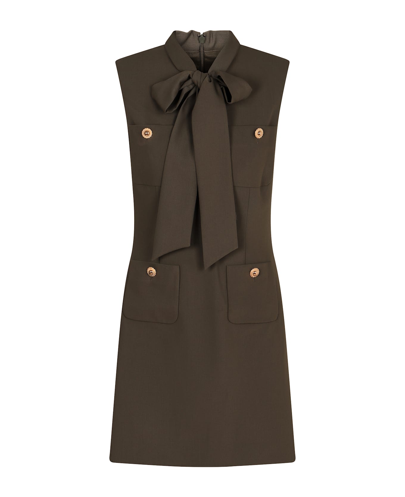 self-portrait Bow Detail Dress - green