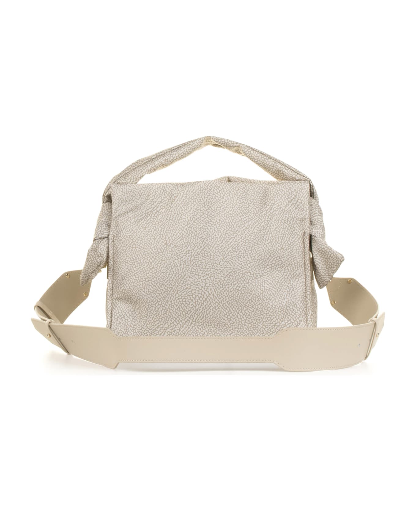 Borbonese Hobo Lover Shoulder Bag In Op Fabric Small - SABBIA