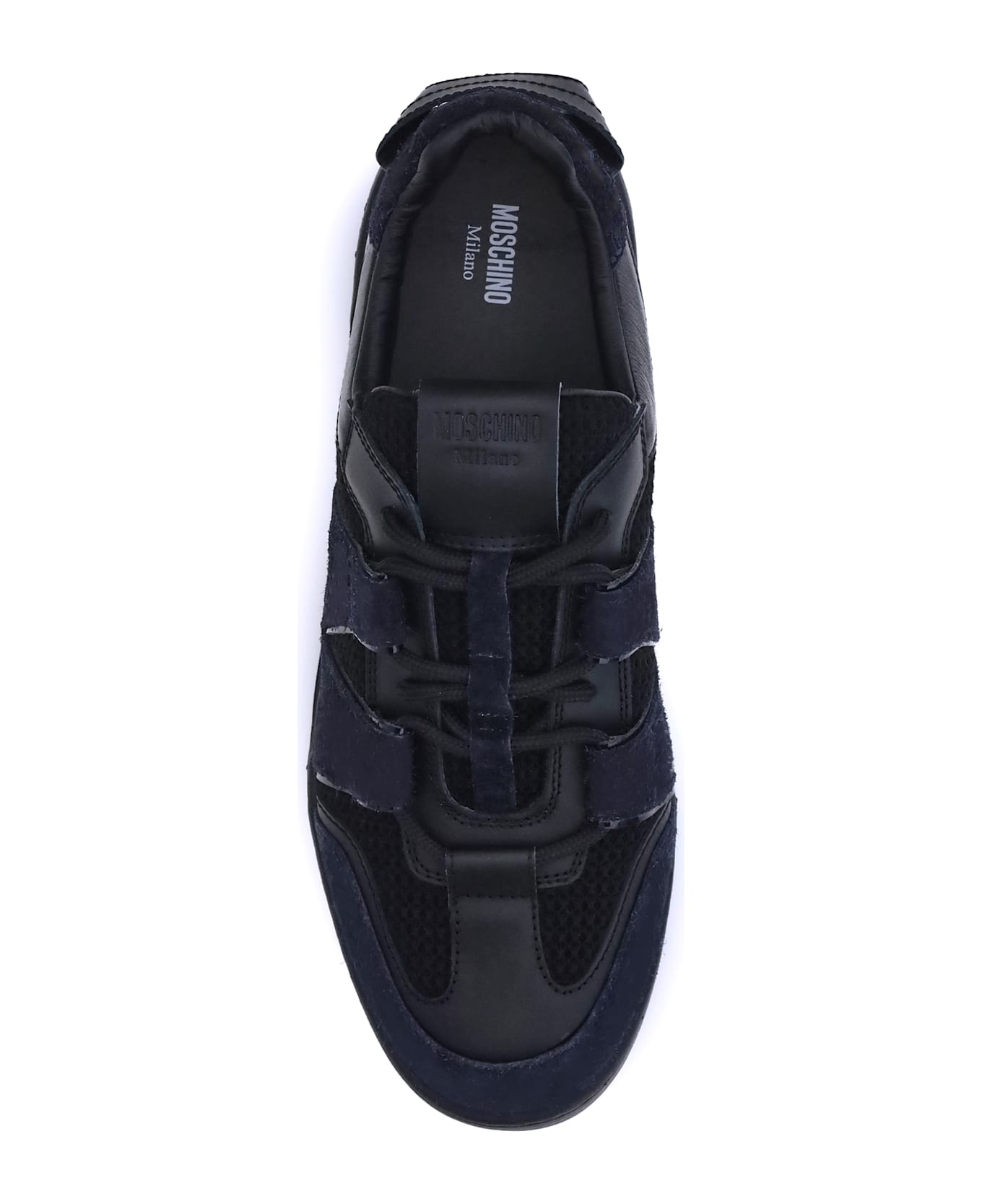 Moschino Leather And Mesh Sneakers