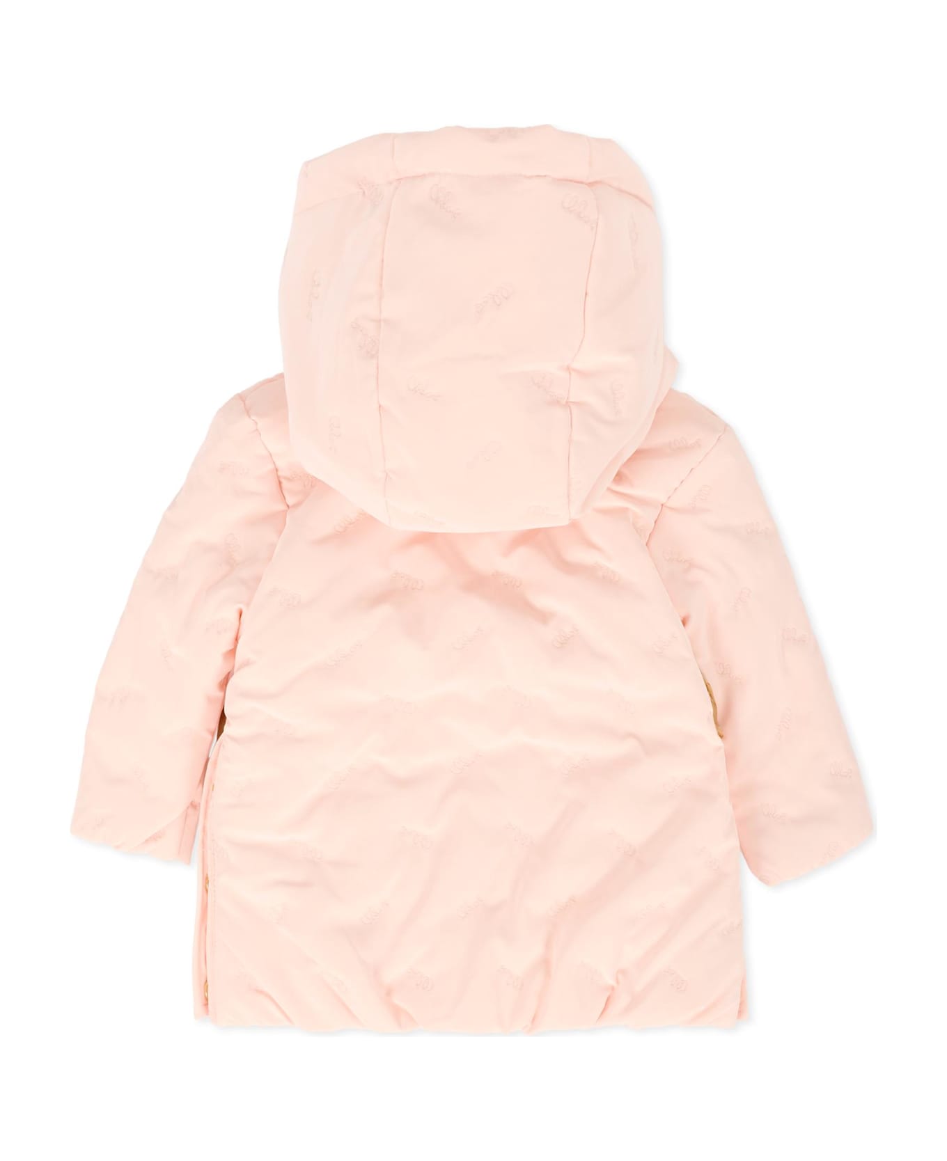 Chloé Pink Down Jacket For Baby Girl With Logo - Pink