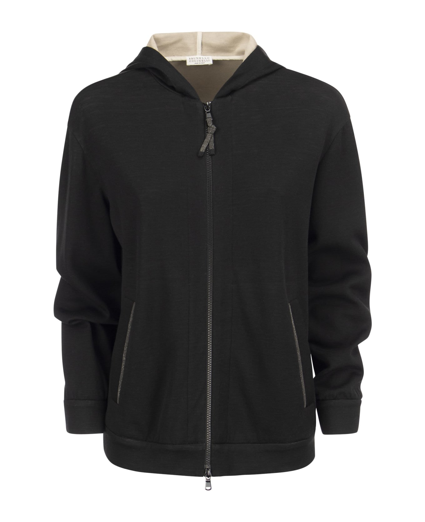 Brunello Cucinelli Cotton-silk Sweatshirt Topwear - Black ジャケット