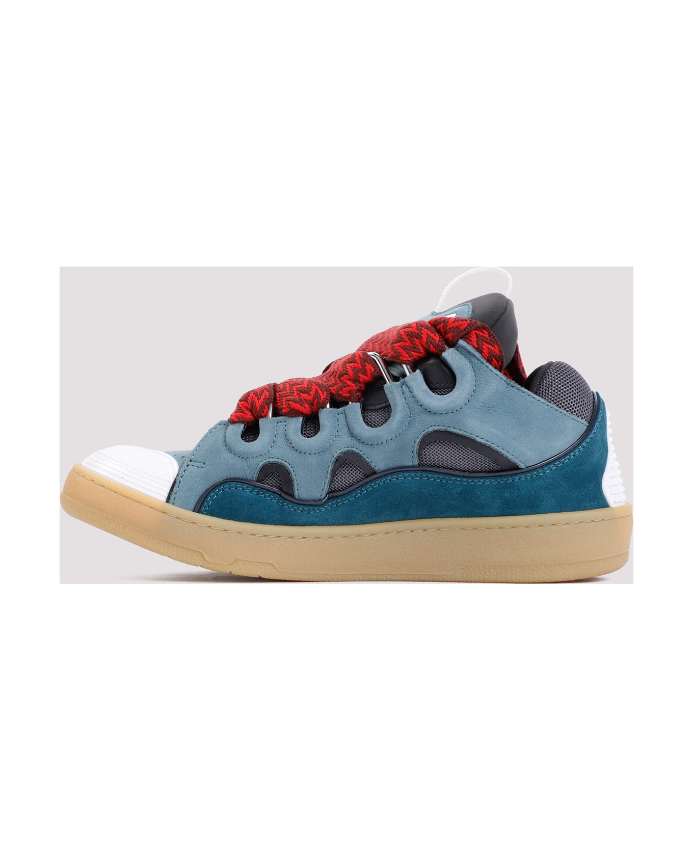 Lanvin Suede Leather Curb Sneakers - Anthracite