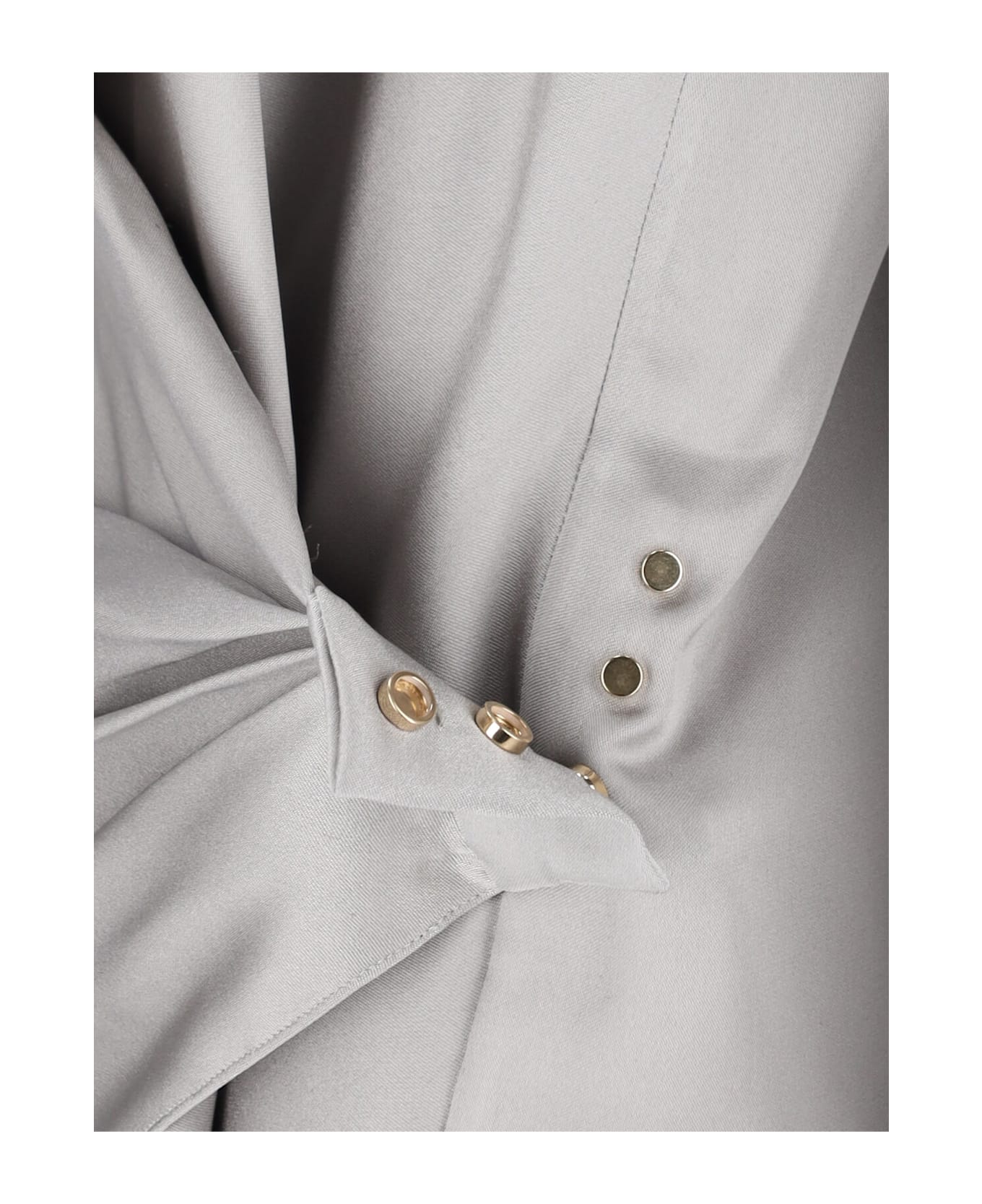 Giorgio Armani Asymmetrical Silk Shirt - Gray