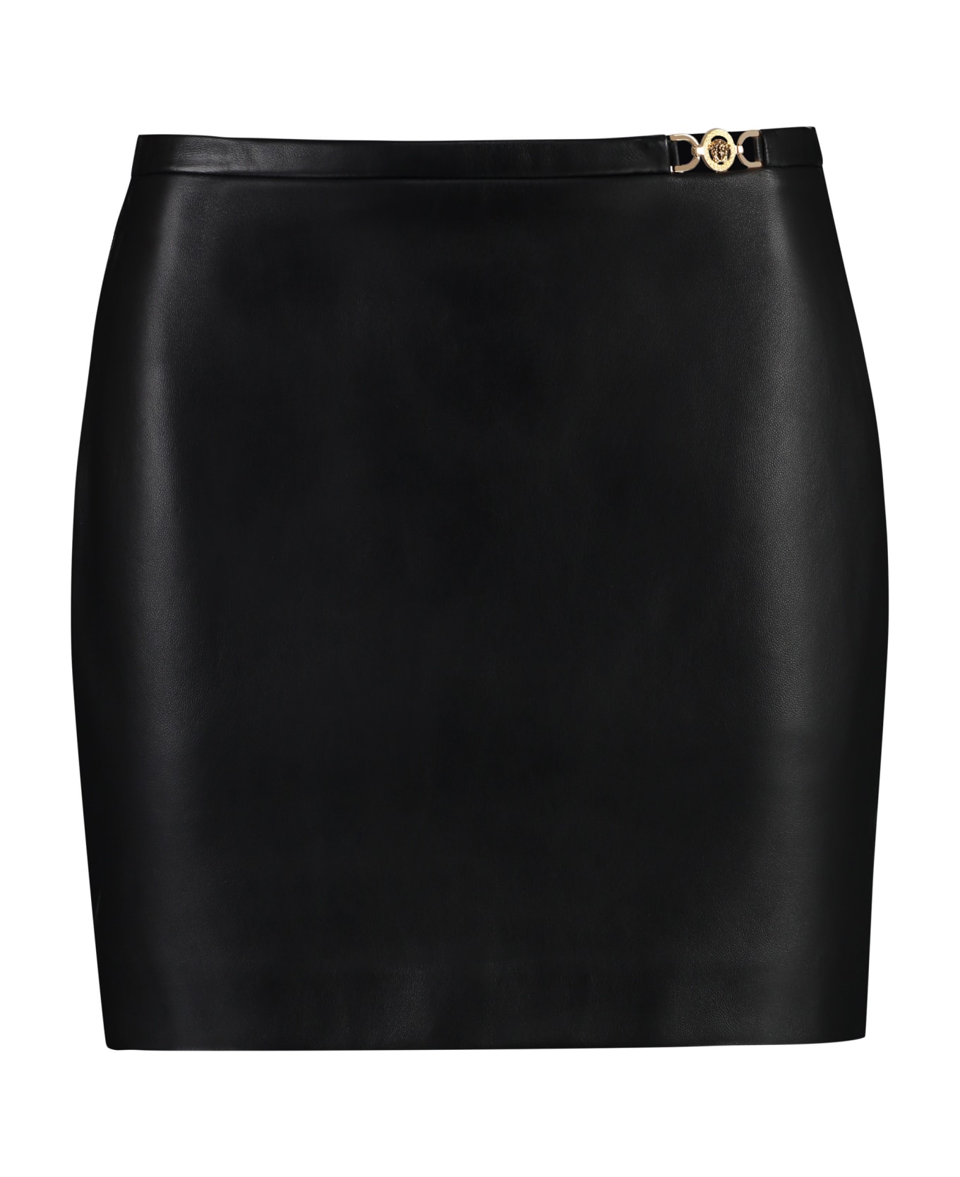 Versace Leather Mini Skirt - black