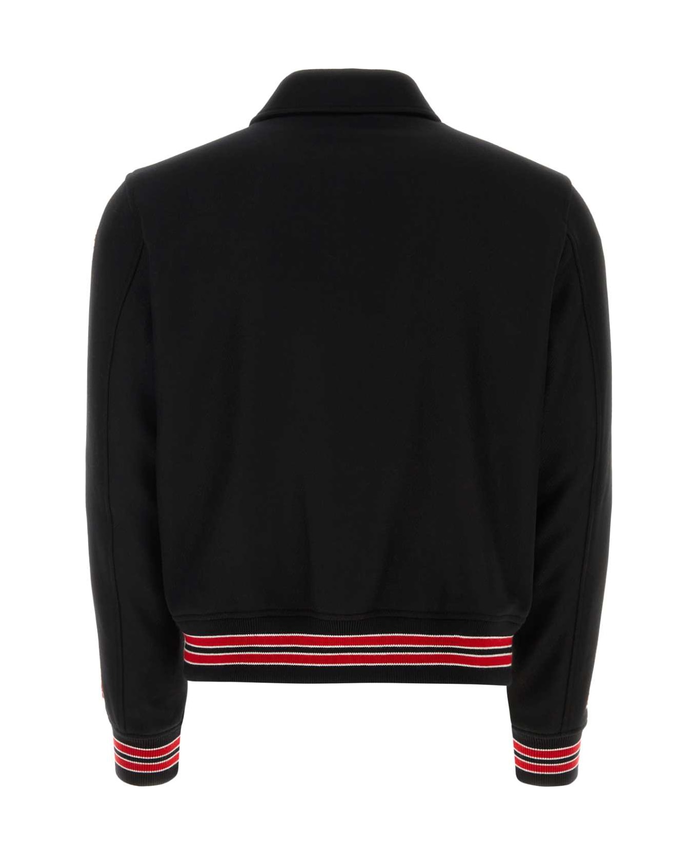 AMIRI Black Wool Blend Bomber Jacket - BLACKRED