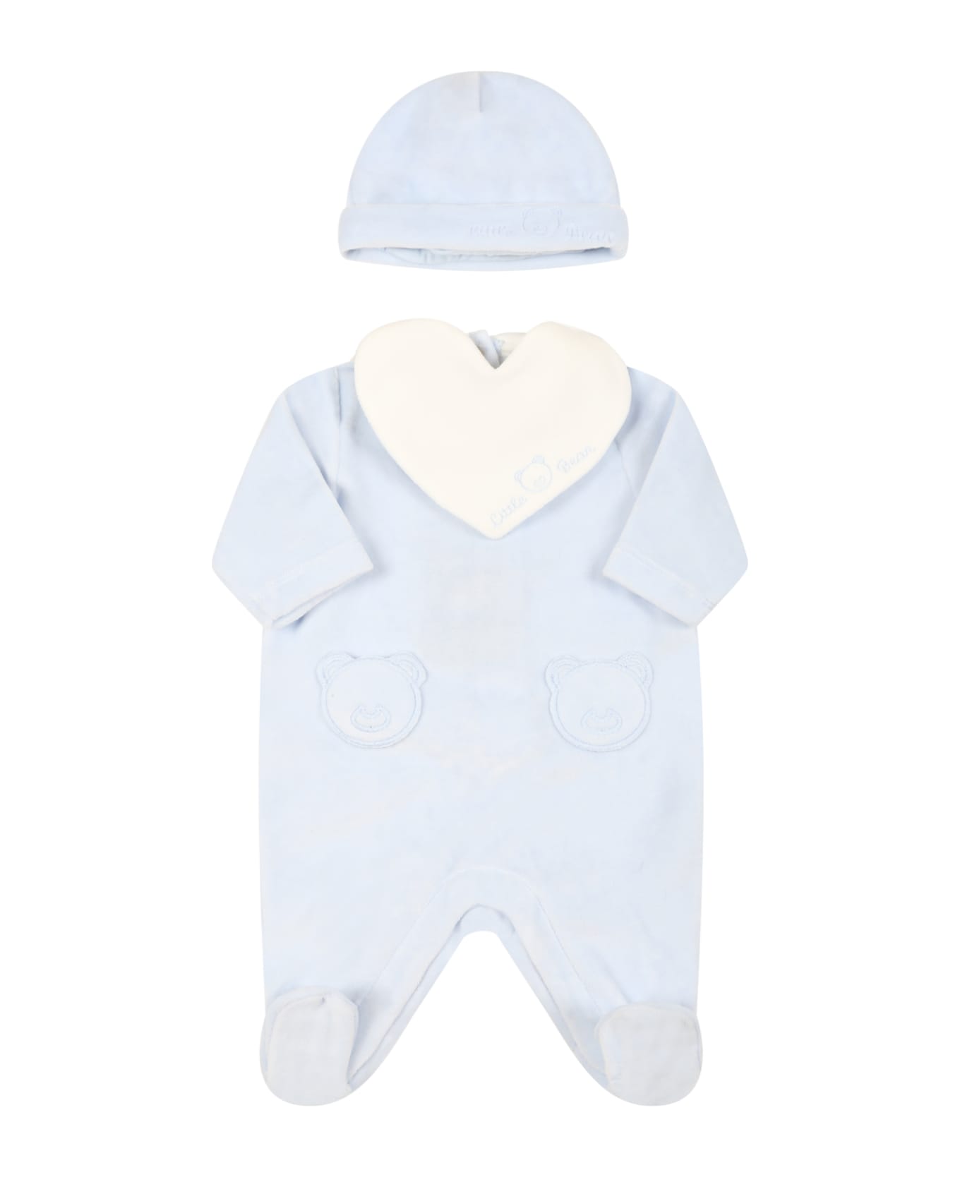 Little Bear Multicolor Set For Baby Boy - Light Blue