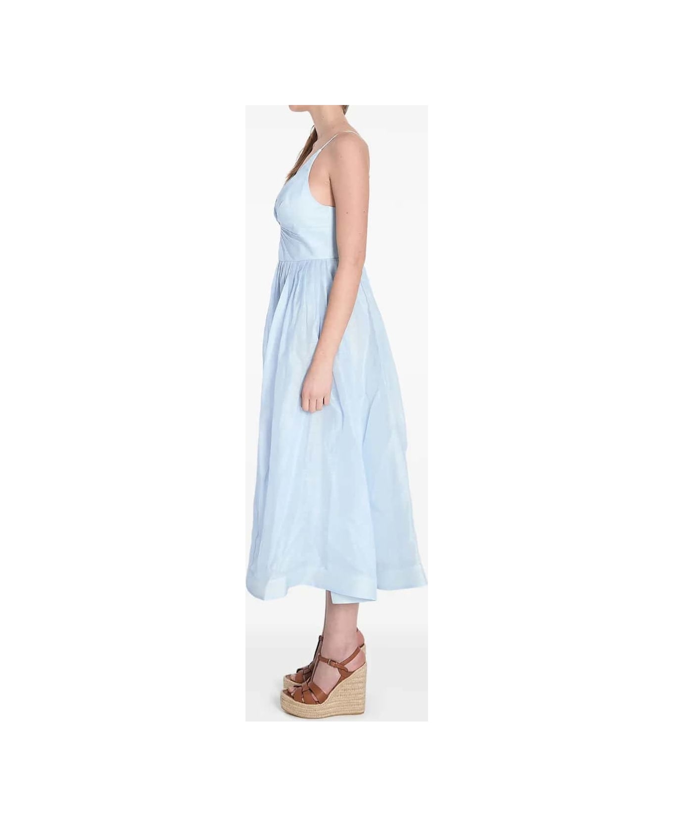 Zimmermann V Neck Midi Dress - Clear Blue