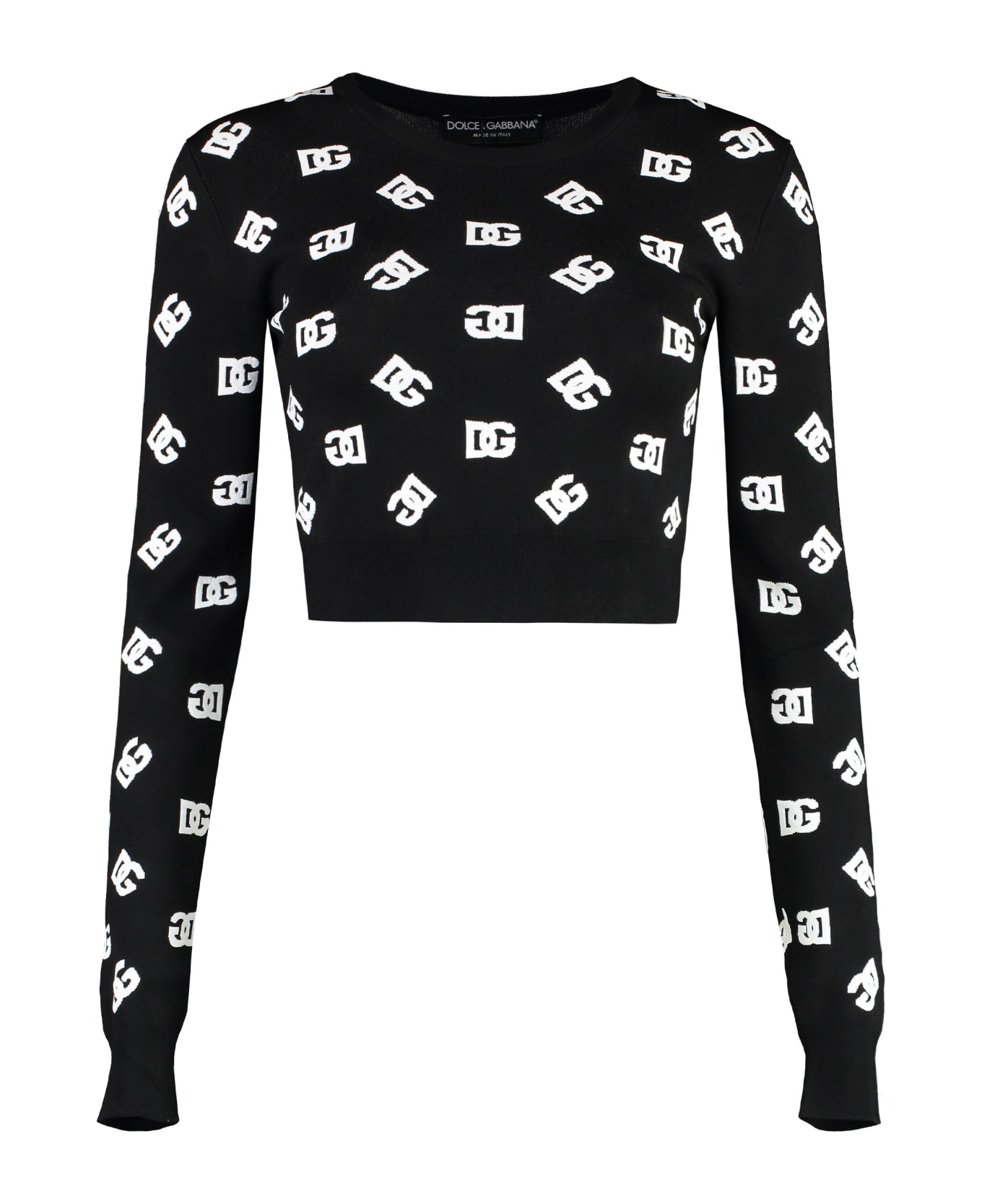 Dolce & Gabbana Fine Knit Crew-neck Sweater - black