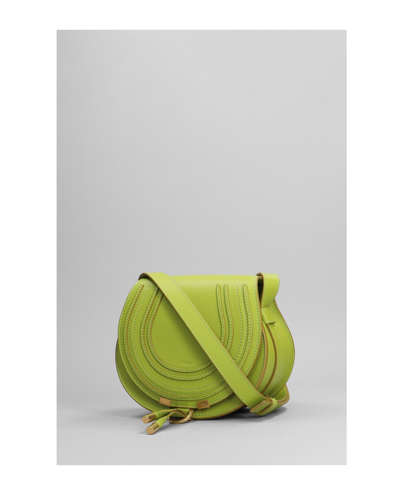 Chloé Marcie Shoulder Bag In Green Leather - green