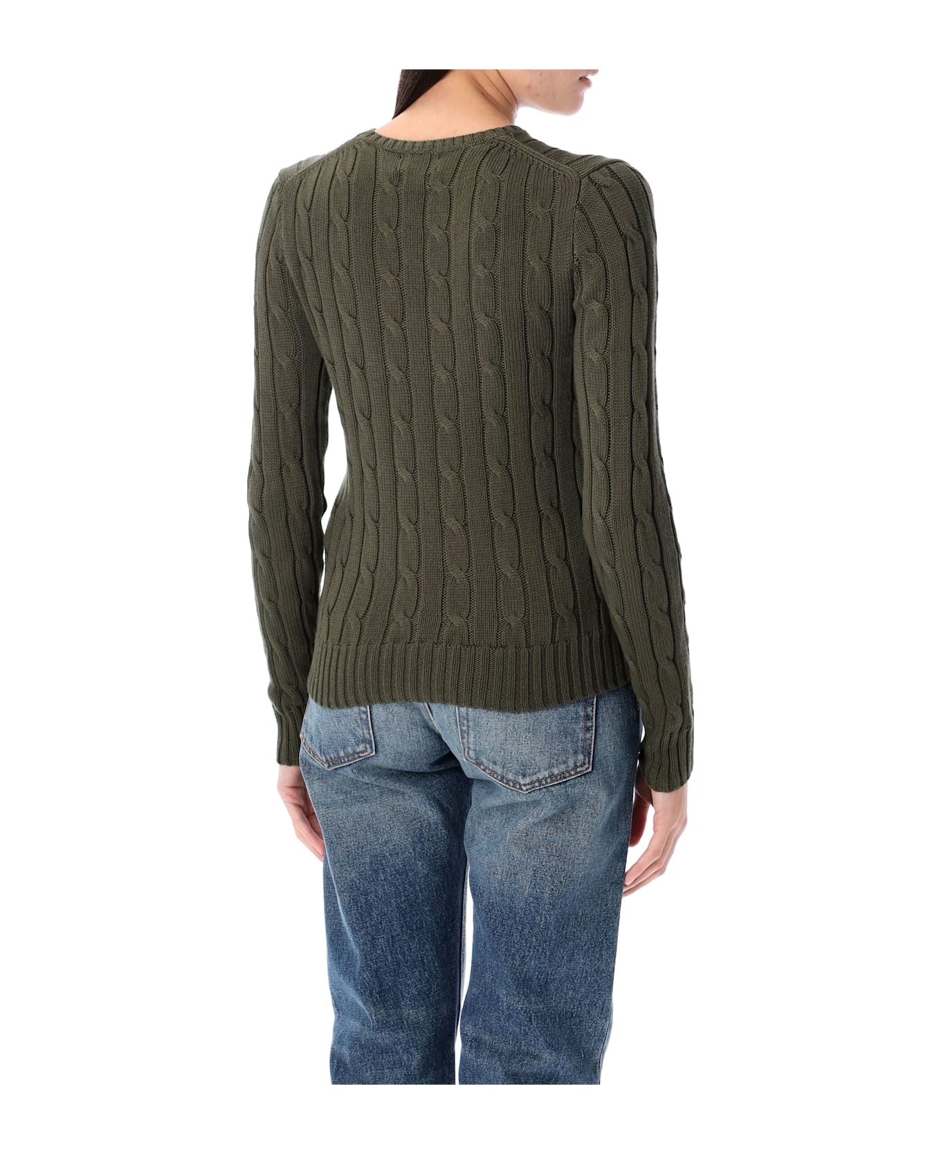 Polo Ralph Lauren Cable-knit Cotton Crewneck Sweater - CANOPY OLIVE