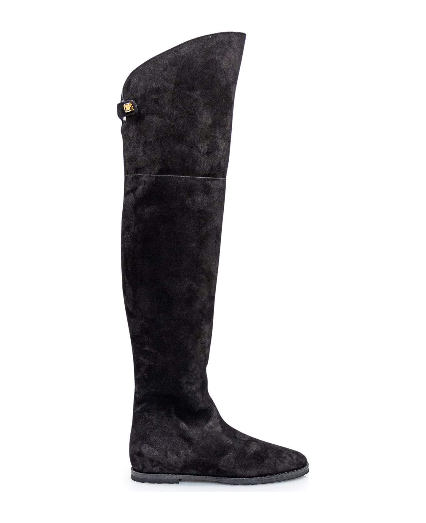 Maison Skorpios Stefania Boots In Suede Leather - BLACK