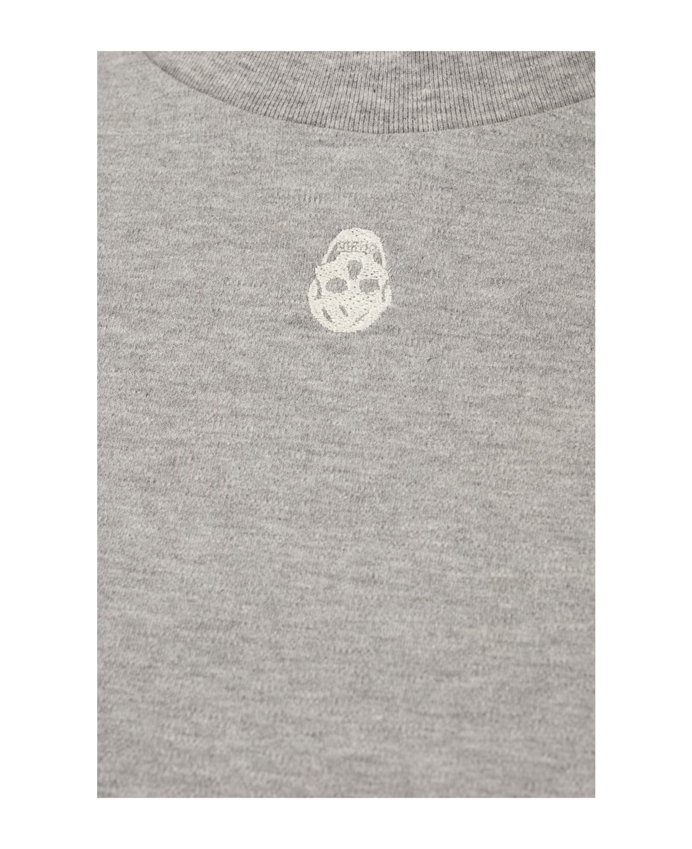 Alexander McQueen Grey Cotton T-shirt - GREY MELANGE