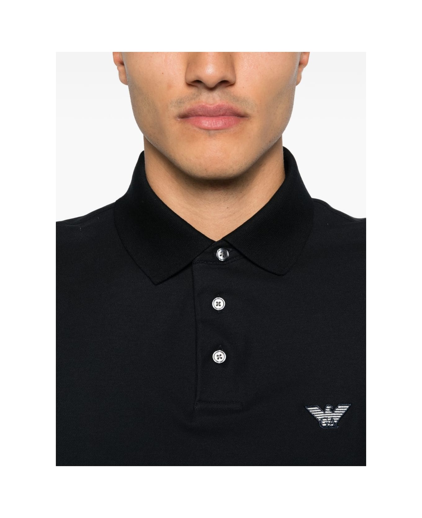 Emporio Armani Cotton Polo Shirt - Blue